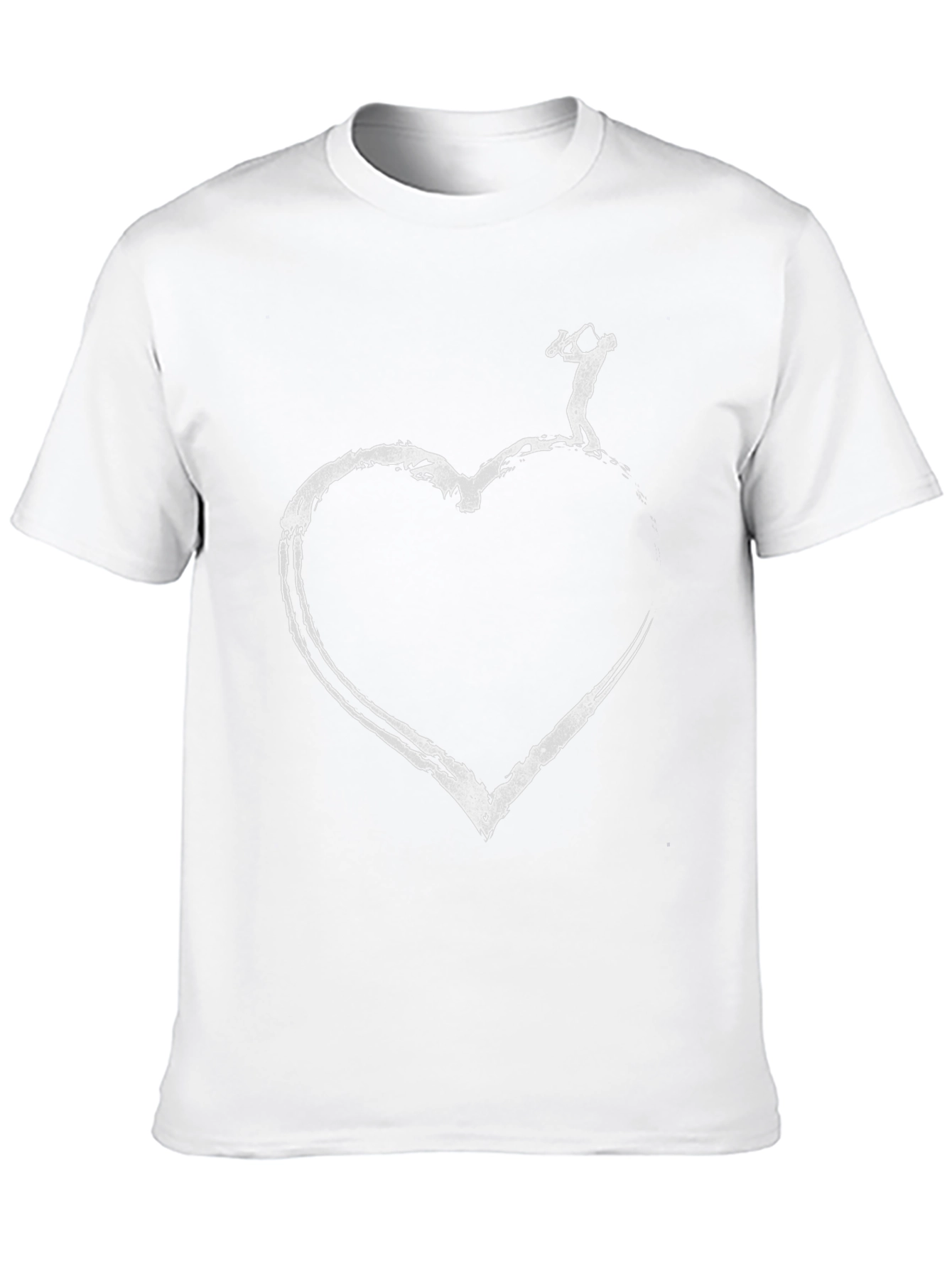Heart Saxophone Player Graphic T-Shirt - Black