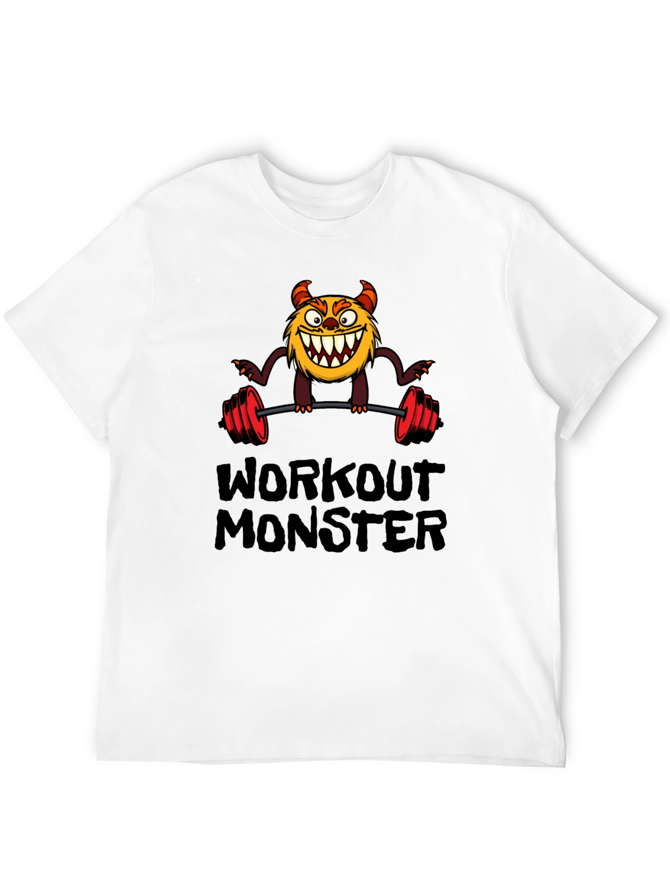 Workout Monster Graphic Tee - Black Cotton T-Shirt
