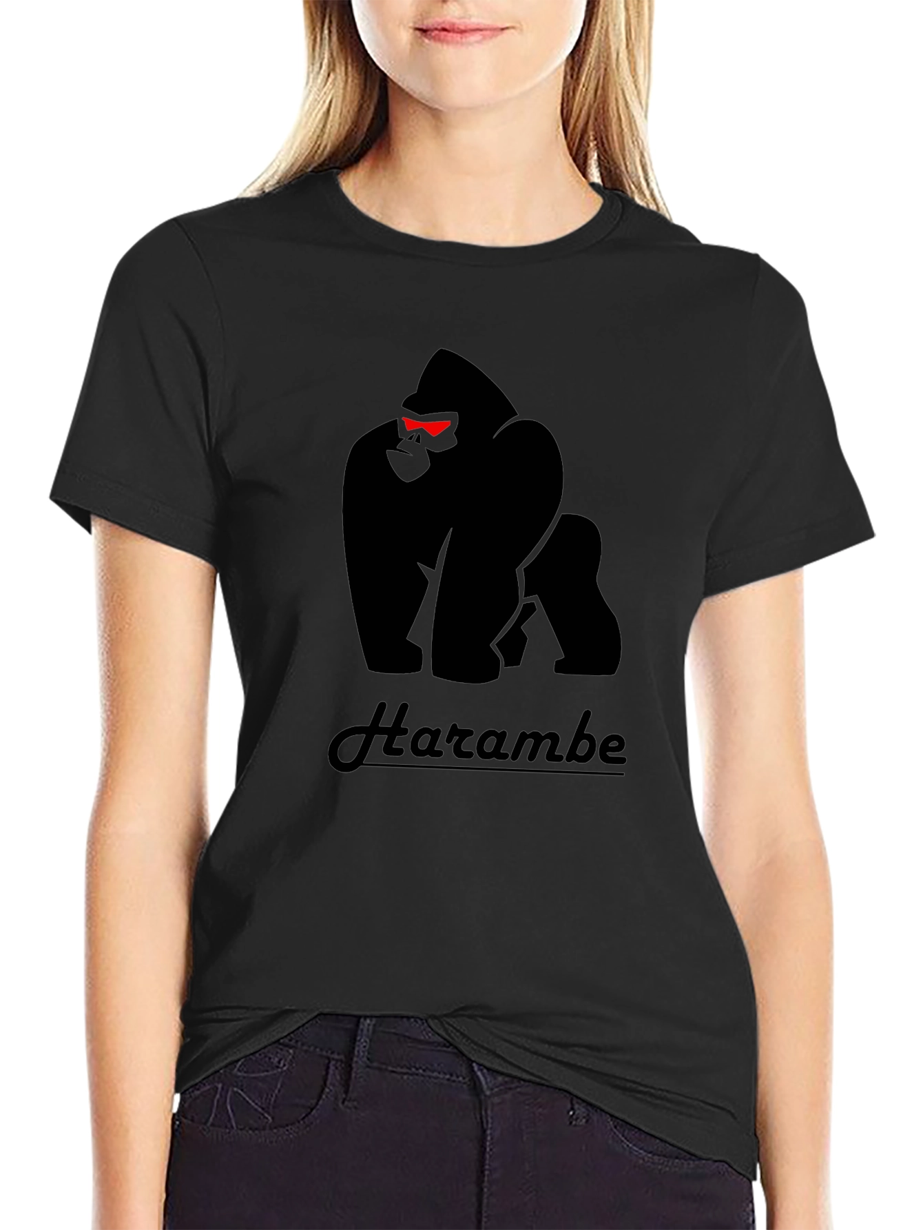 Harambe Gorilla Graphic Black T-Shirt