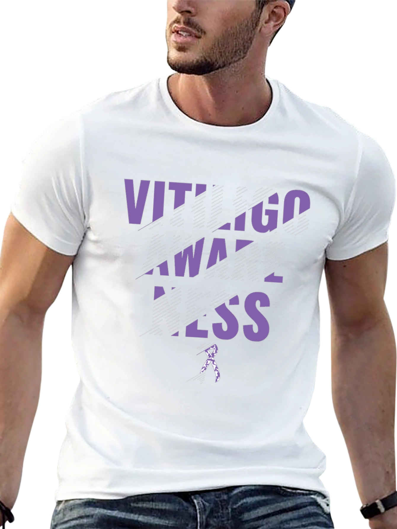 Vitiligo Awareness Black T-Shirt