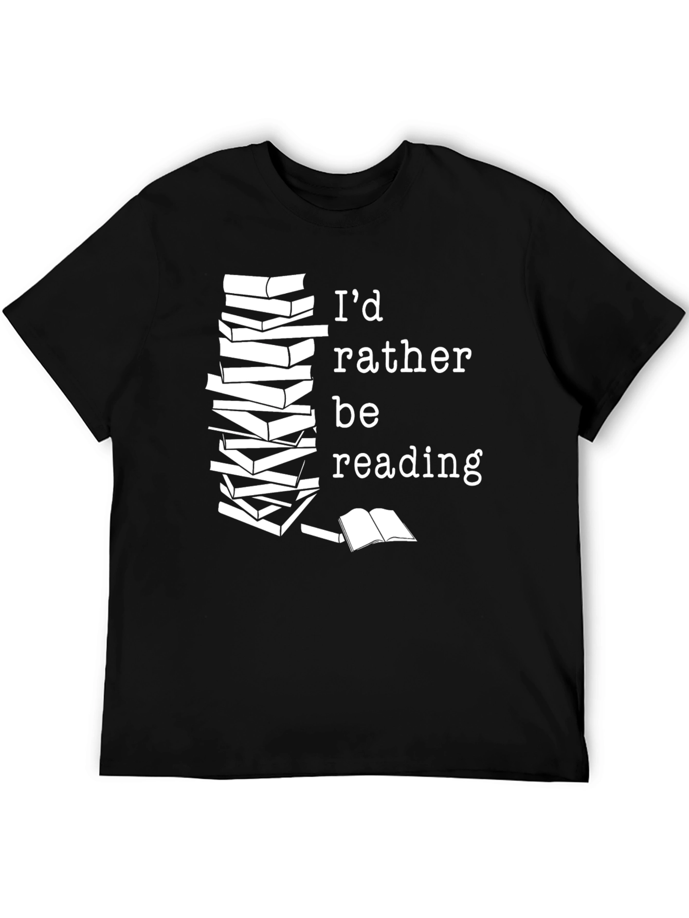 Id Rather Be Reading Black T-Shirt
