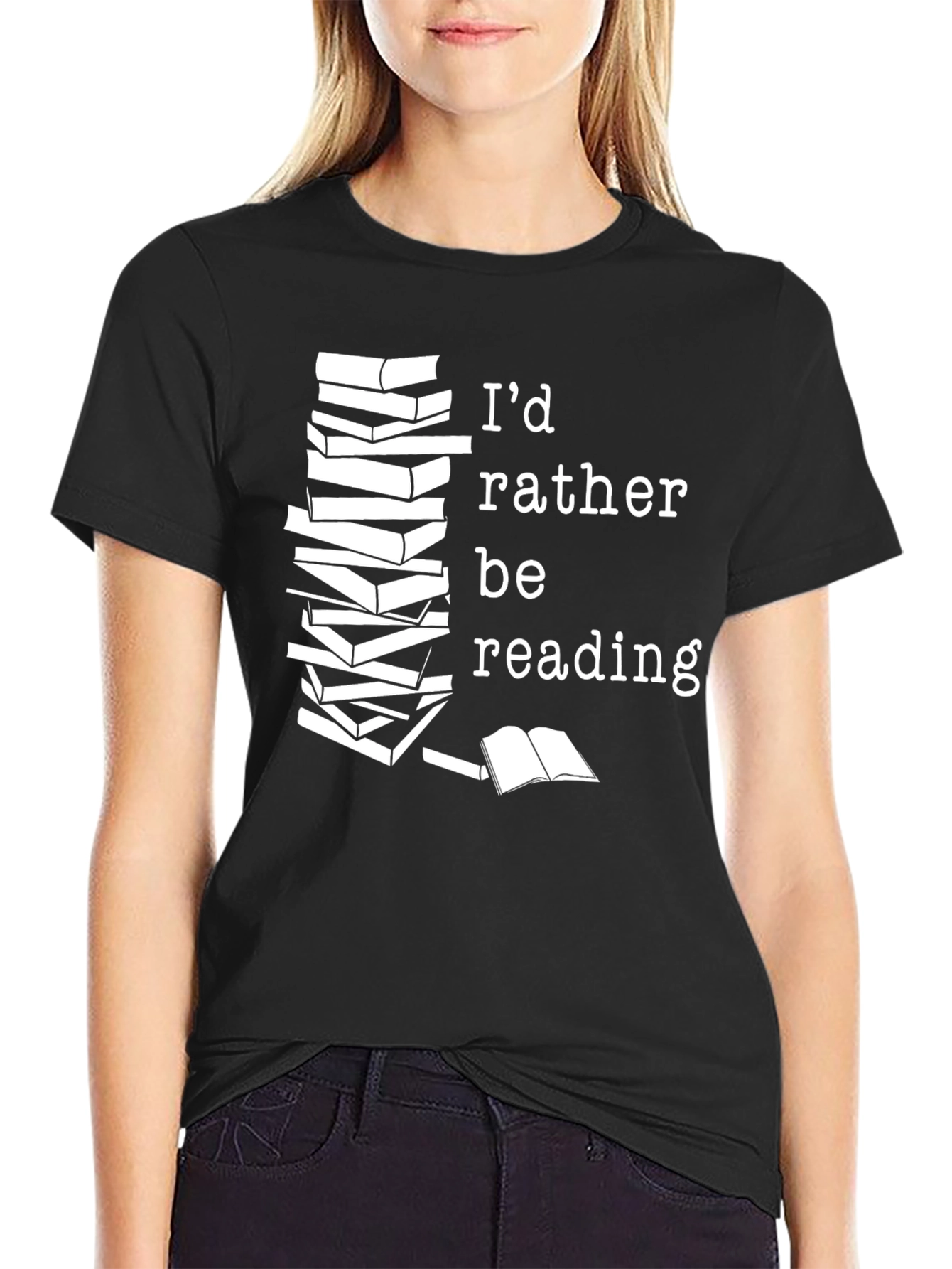 Id Rather Be Reading Black T-Shirt