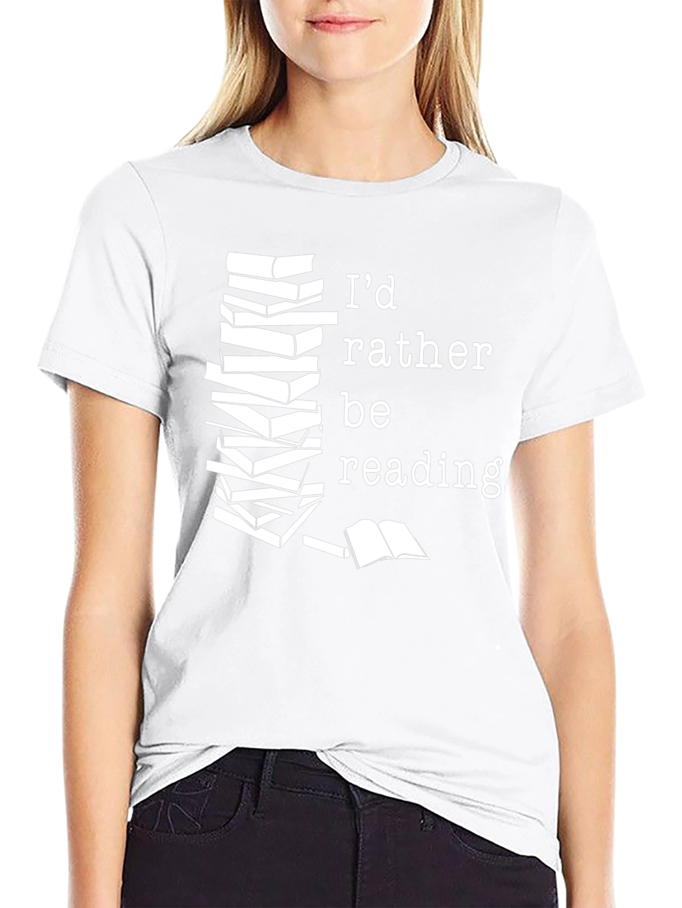 Id Rather Be Reading Black T-Shirt