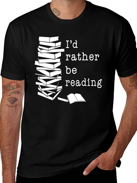 Id Rather Be Reading Black T-Shirt