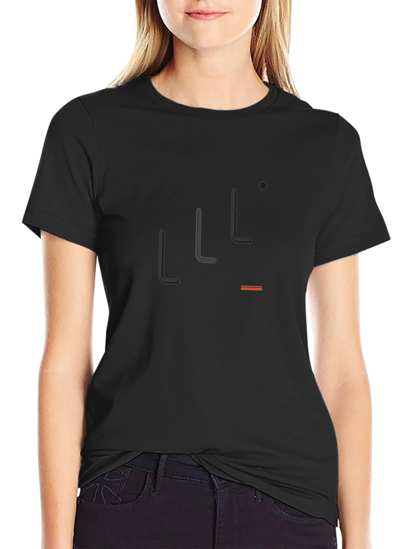 Minimalist Hockey Stick Graphic Black T-Shirt