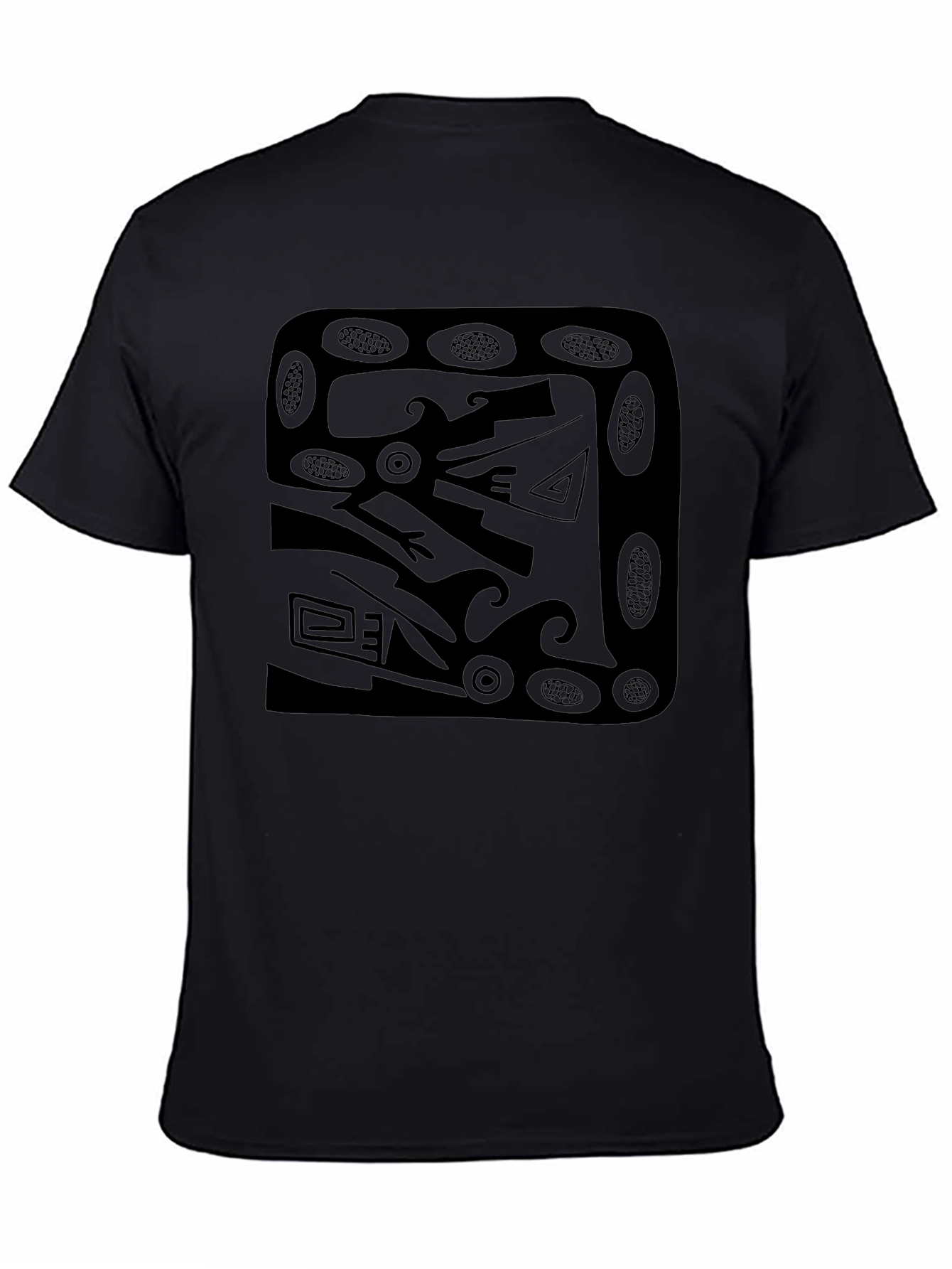 Abstract Graphic Print Tee - Modern Black Shirt