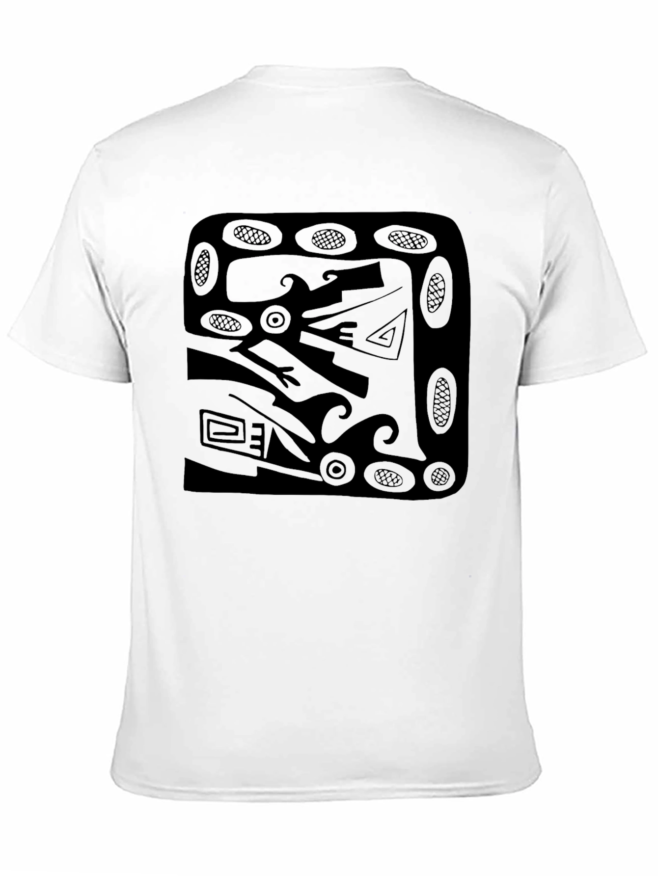 Abstract Graphic Print Tee - Modern Black Shirt