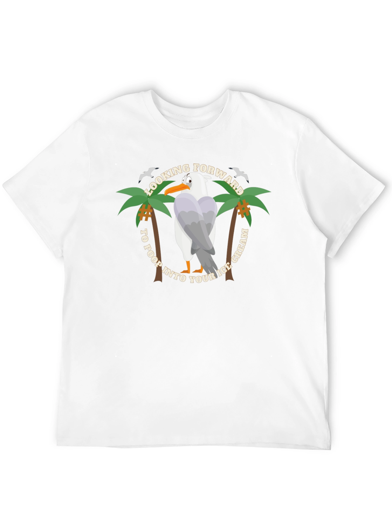 Humorous Looking Forward Seagull Graphic Tee