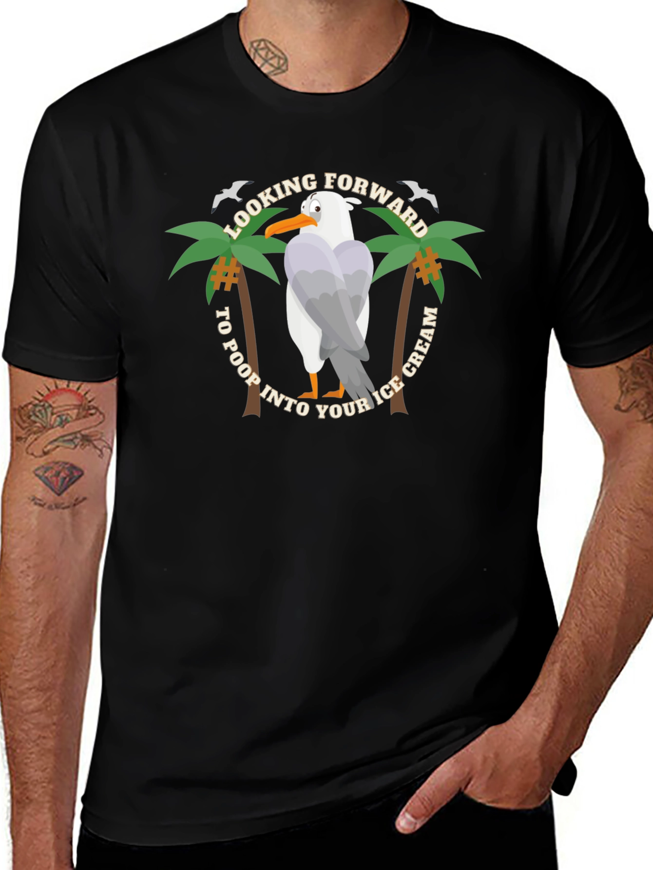 Humorous Looking Forward Seagull Graphic Tee