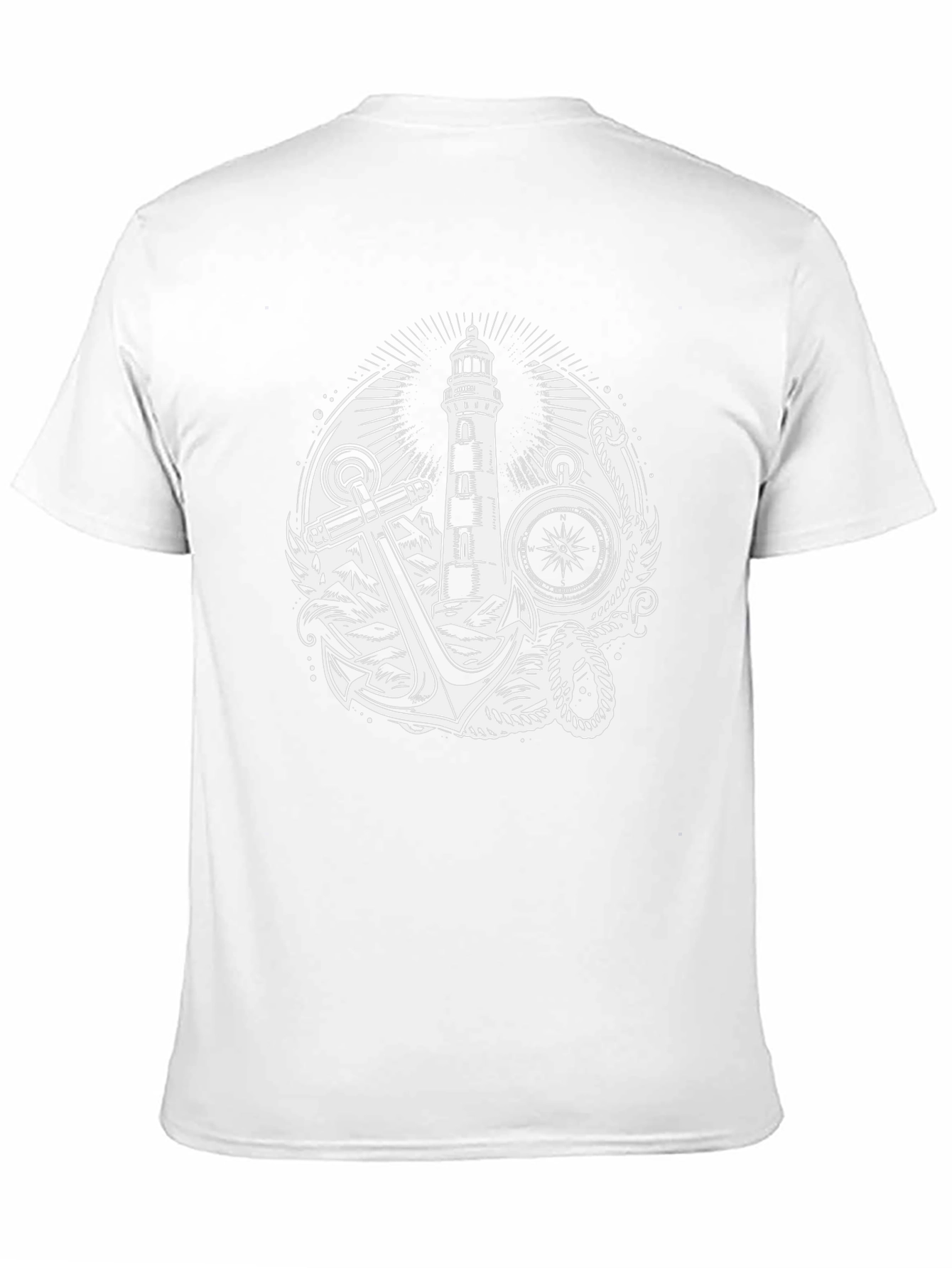 Nautical Lighthouse Anchor Graphic T-Shirt