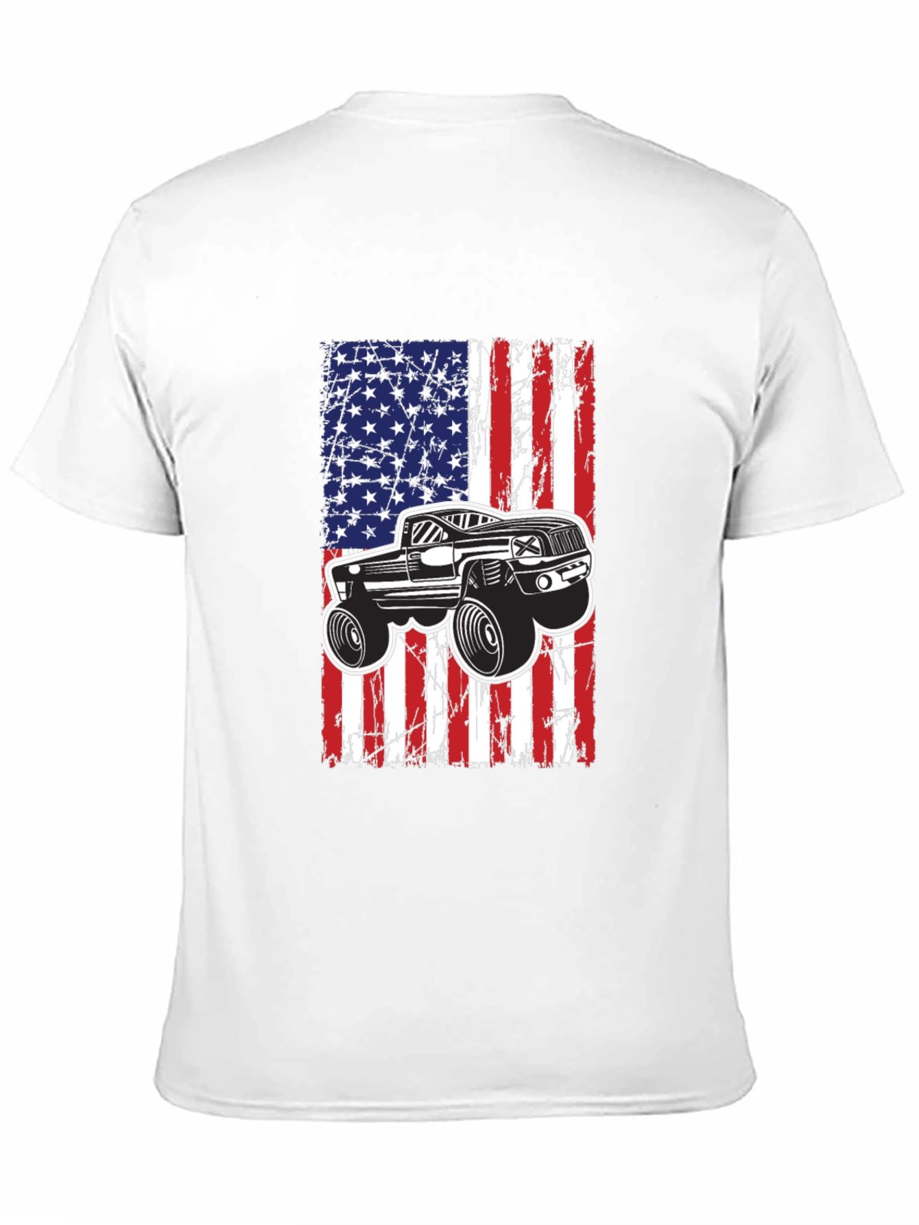 American Flag Monster Truck T-Shirt