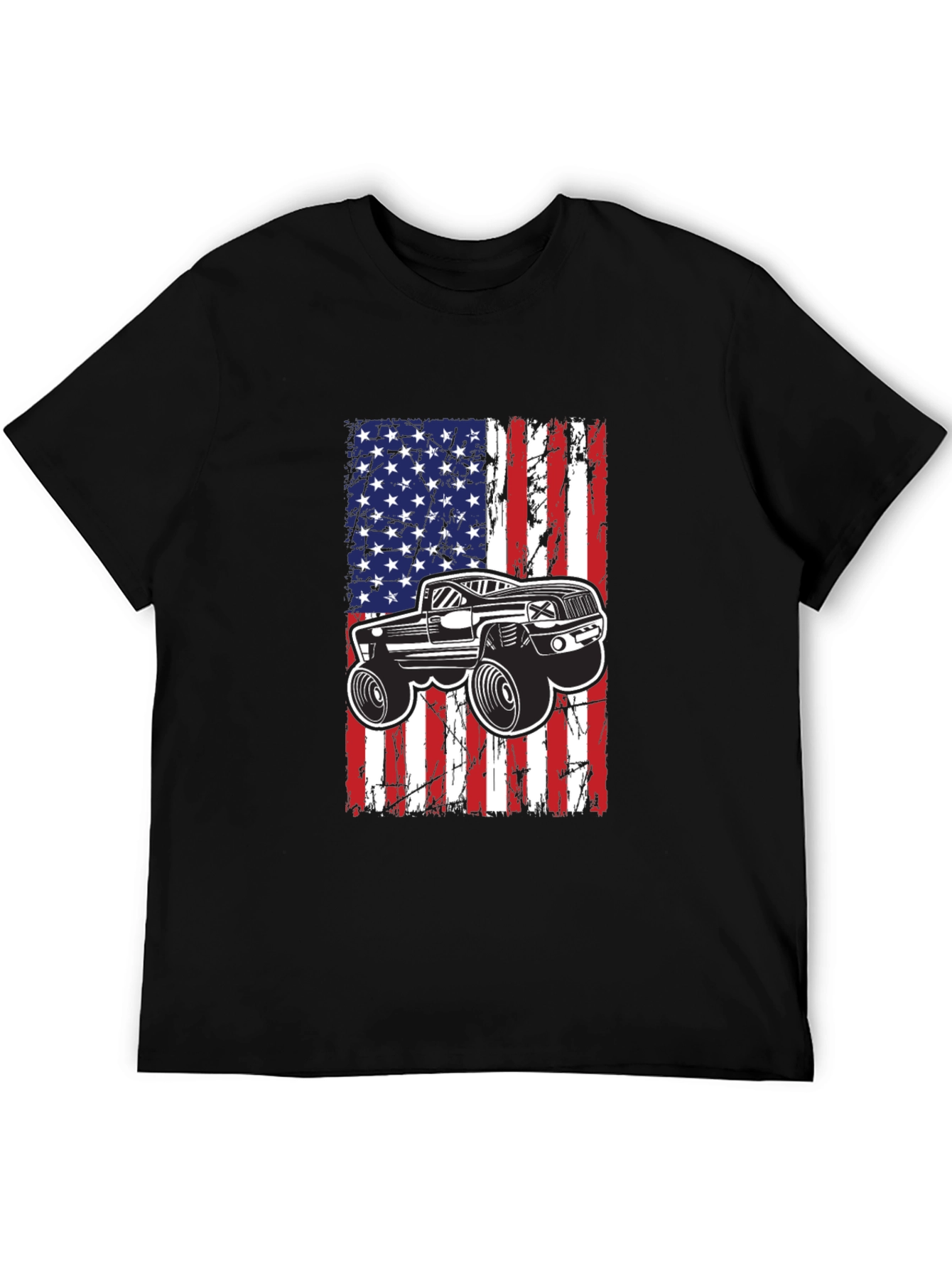 American Flag Monster Truck T-Shirt