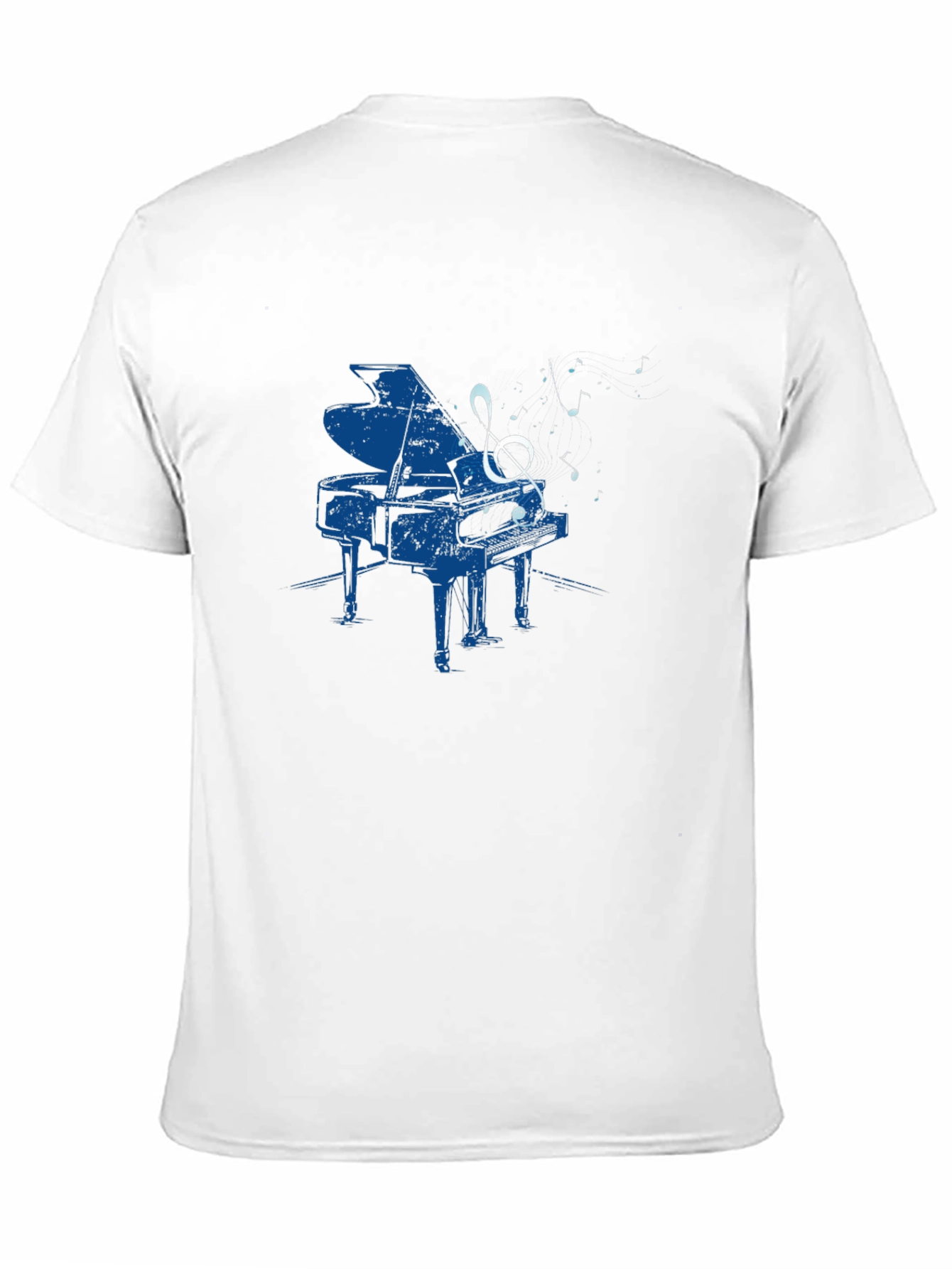 Piano Music Graphic Tee - Black Cotton T-Shirt