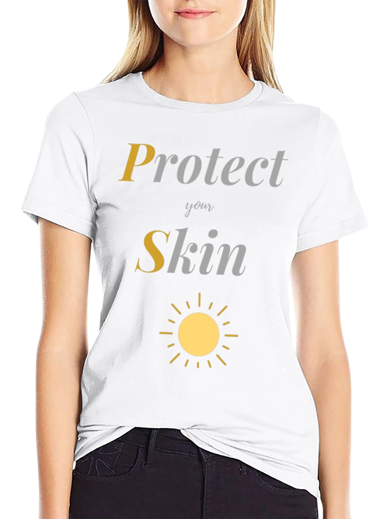 Protect Your Skin Sun Graphic Tee - Black
