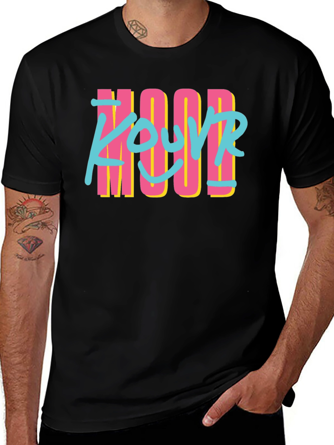 Retro Style YOUR MOOD Black T-Shirt