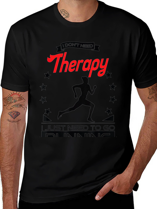 Therapy Running T-Shirt - Black Graphic Tee