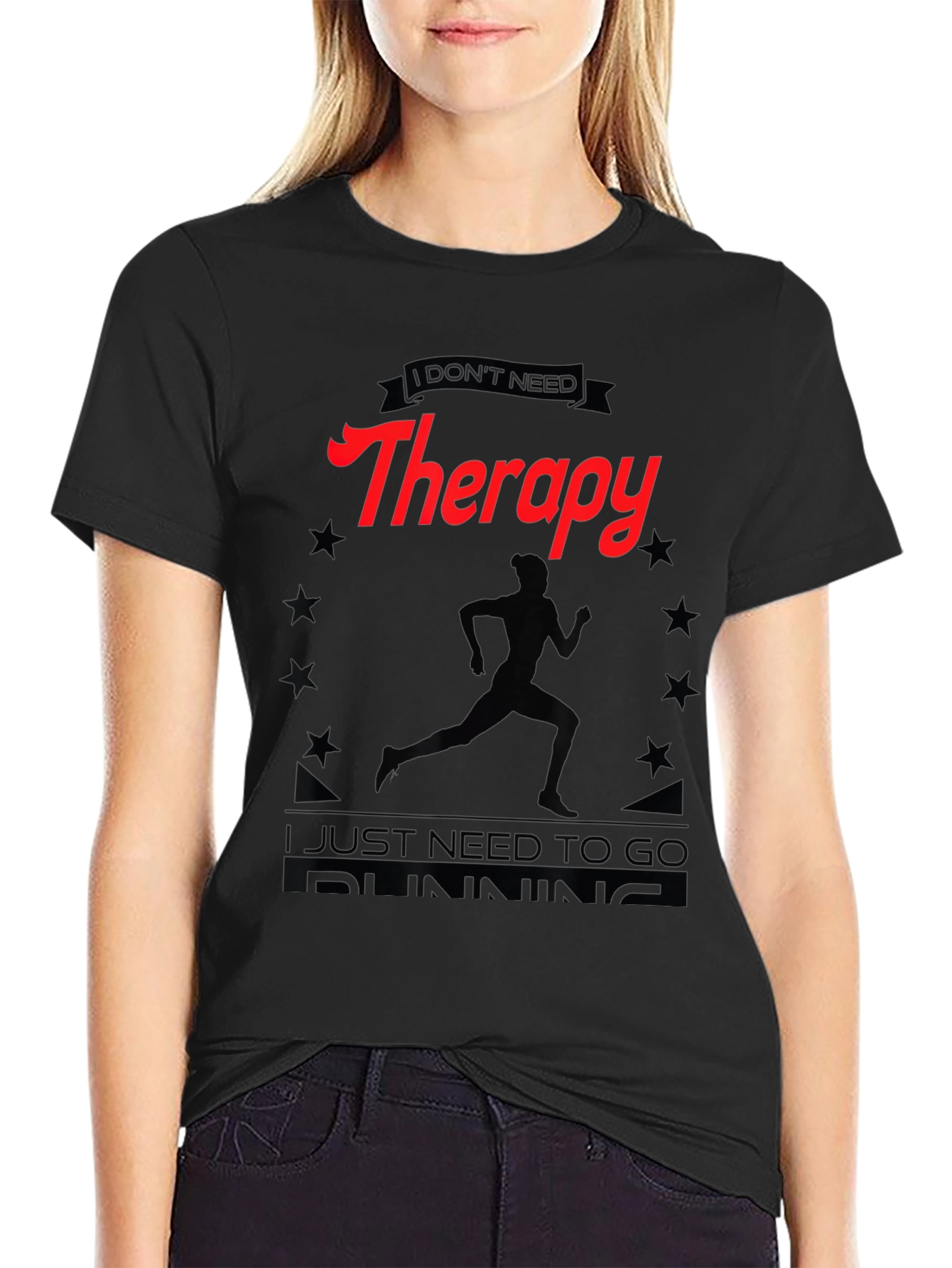 Therapy Running T-Shirt - Black Graphic Tee