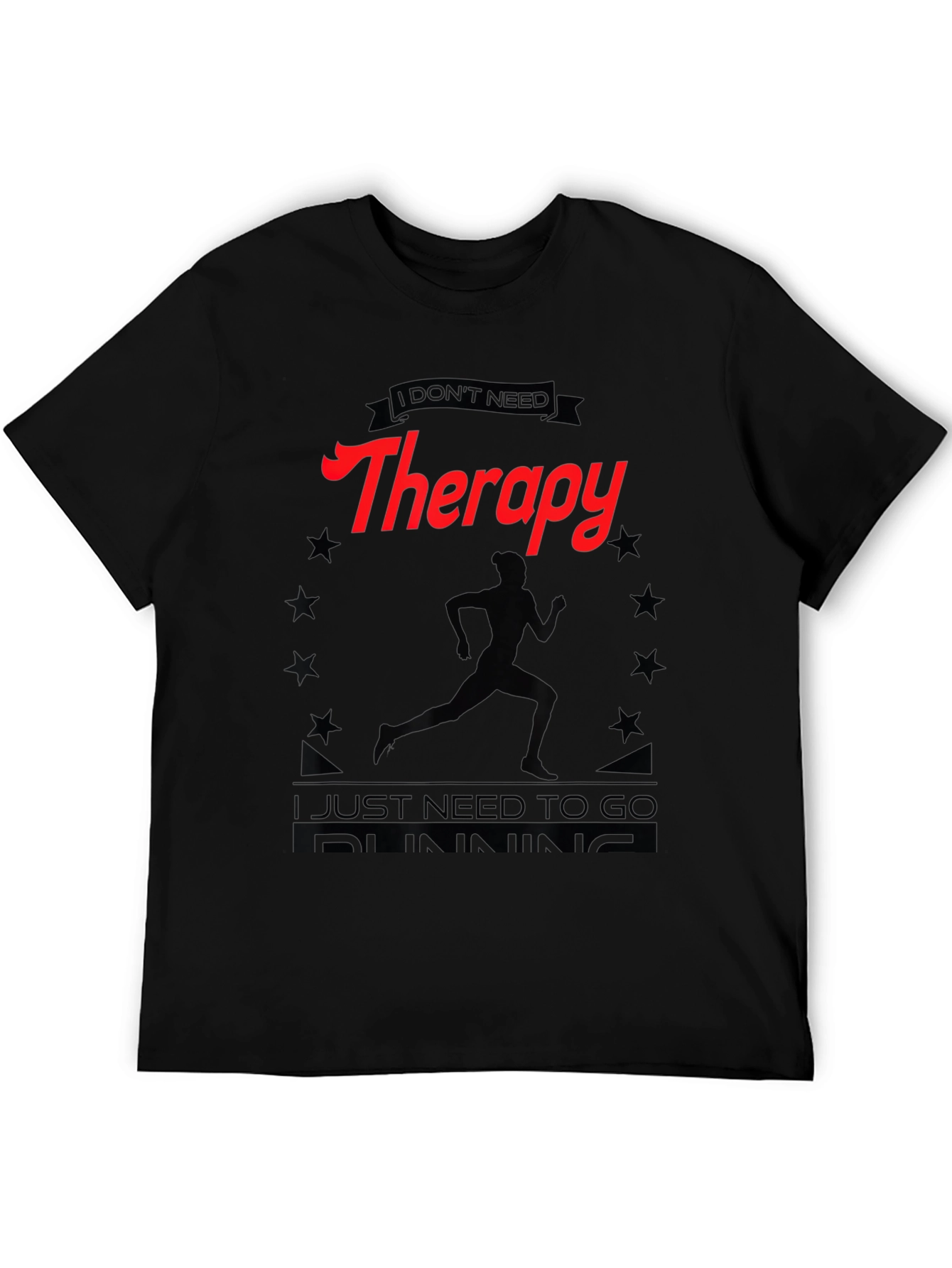 Therapy Running T-Shirt - Black Graphic Tee