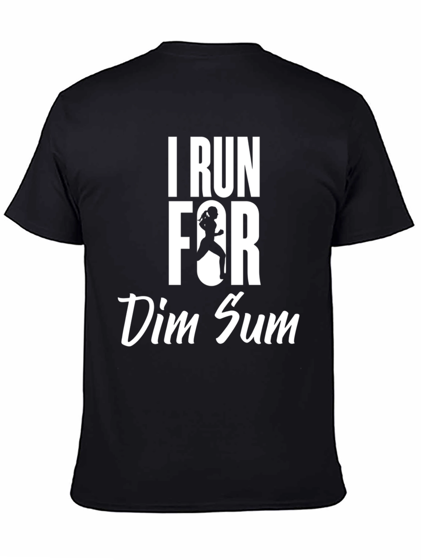 I Run for Dim Sum Black Graphic T-Shirt