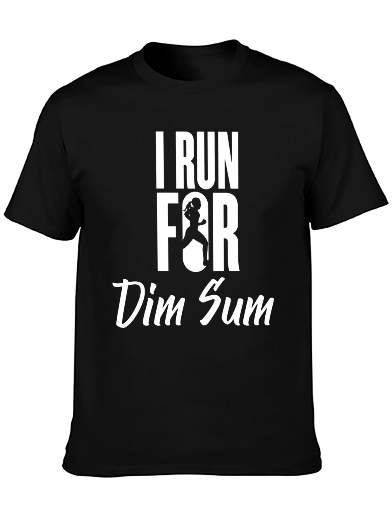 I Run for Dim Sum Black Graphic T-Shirt