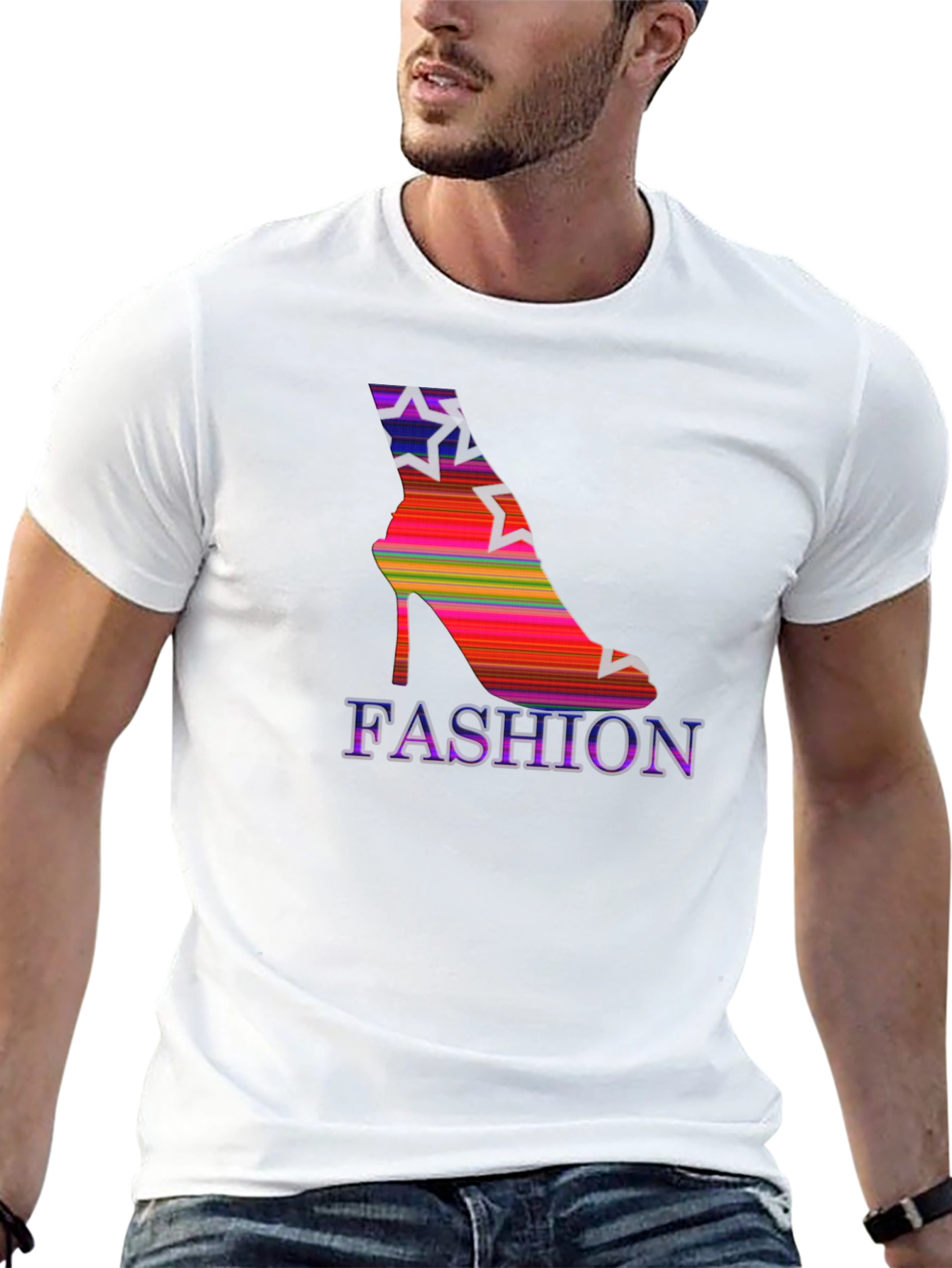 Fashion Heel Graphic Tee - Stylish Black T-Shirt