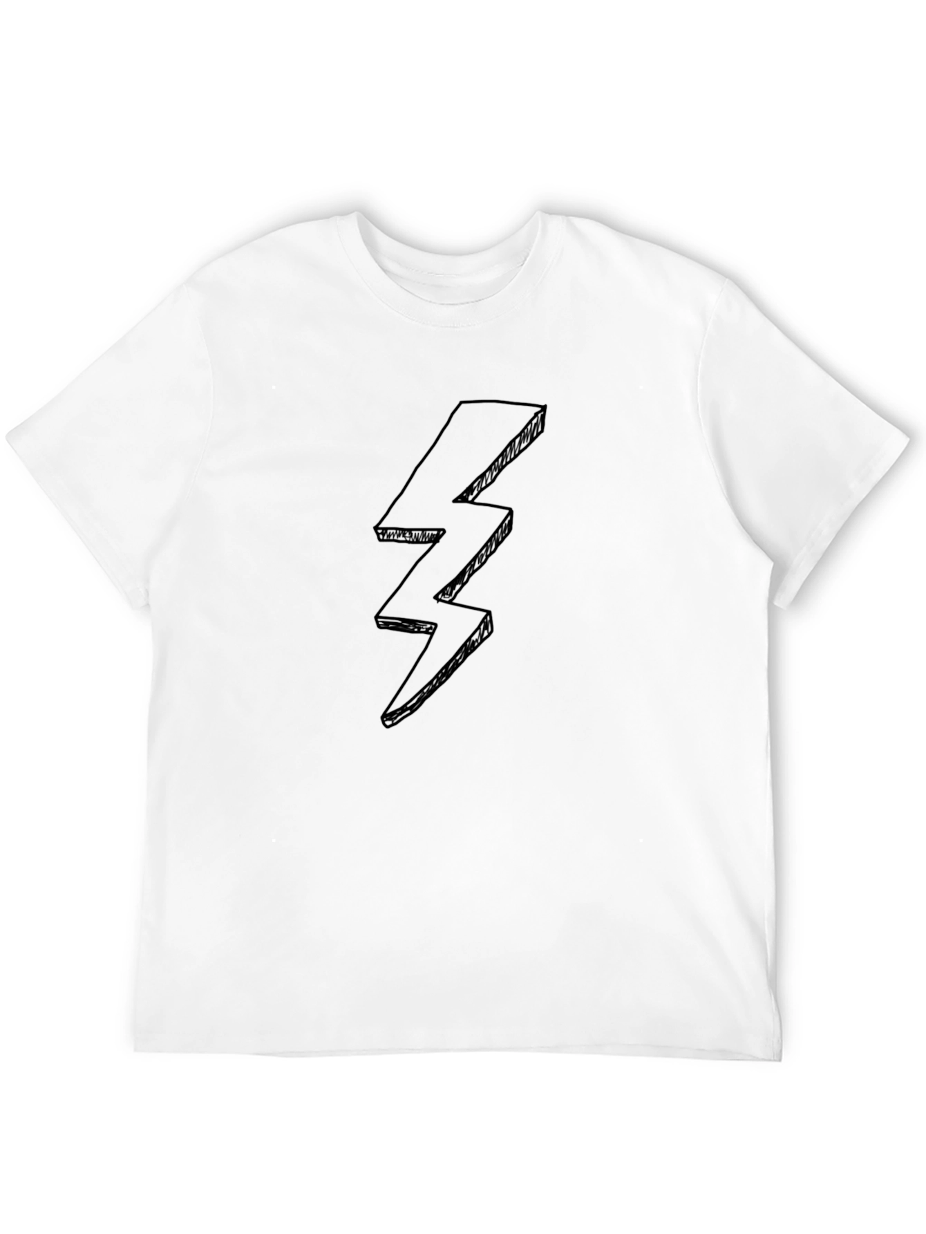 Black T-Shirt with Lightning Bolt Design