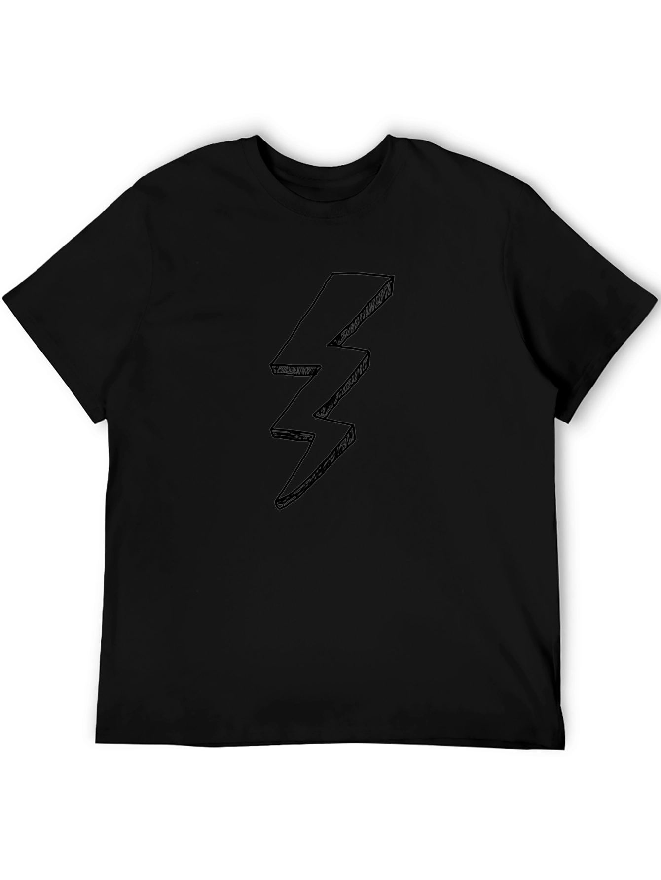 Black T-Shirt with Lightning Bolt Design