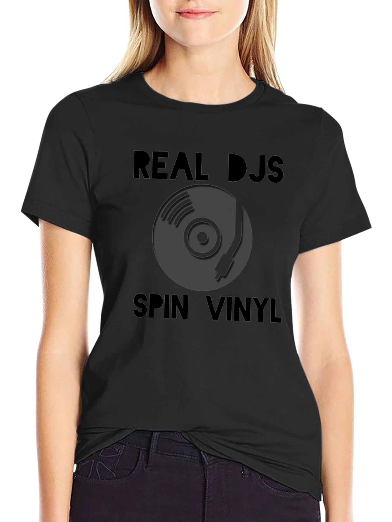 Real DJs Spin Vinyl Graphic T-Shirt