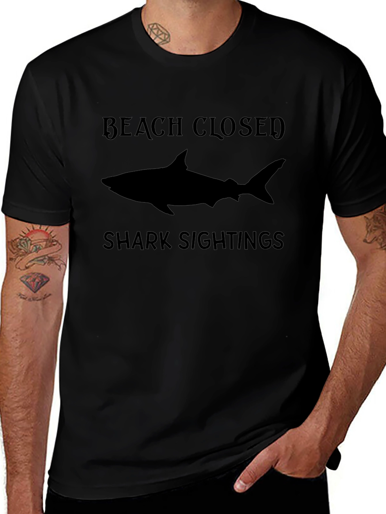 Beach Closed Shark Sighting Graphic Tee