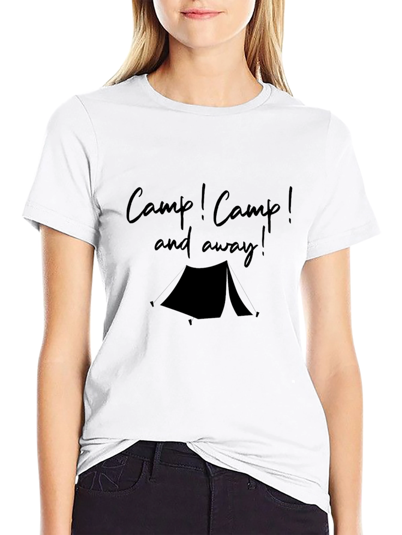 Camp! Camp! and Away! Black Graphic T-Shirt