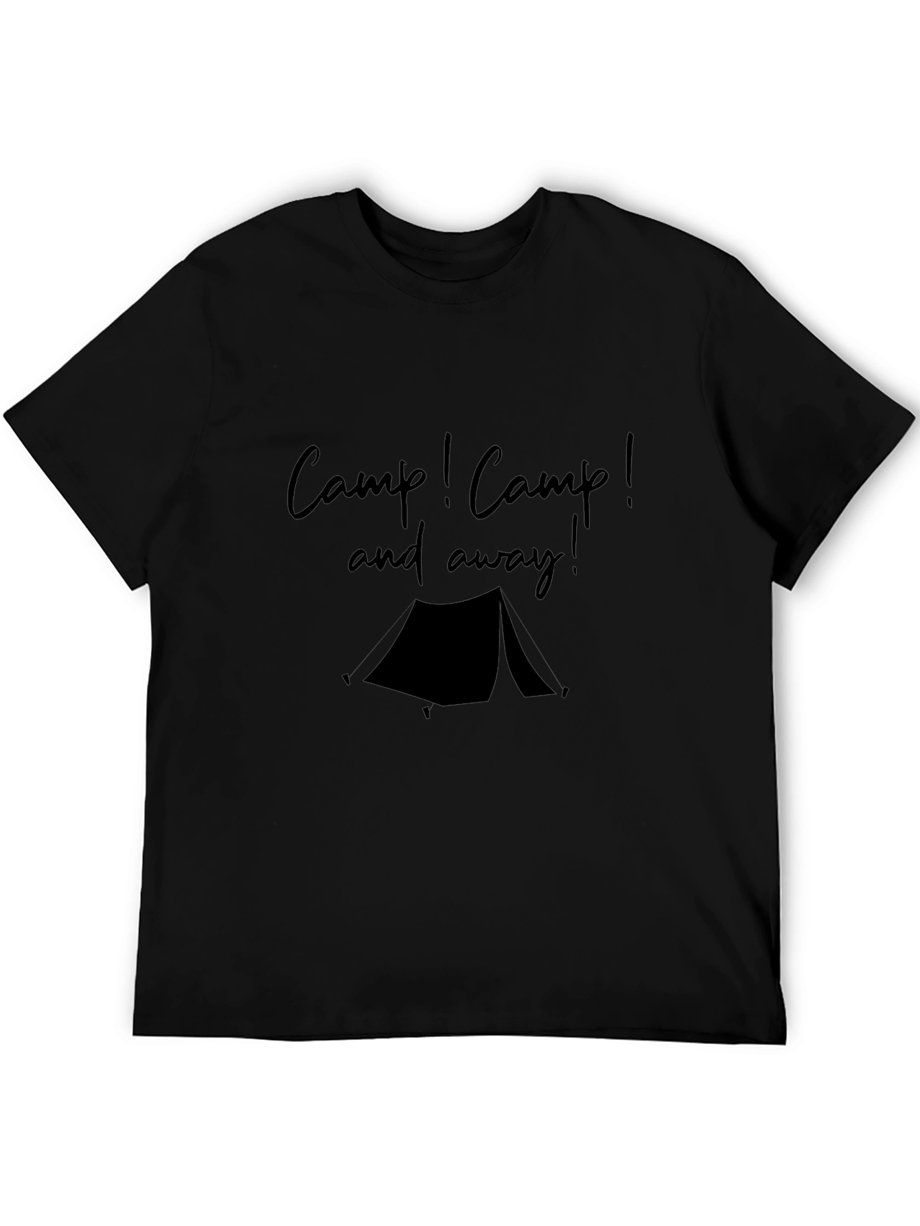 Camp! Camp! and Away! Black Graphic T-Shirt
