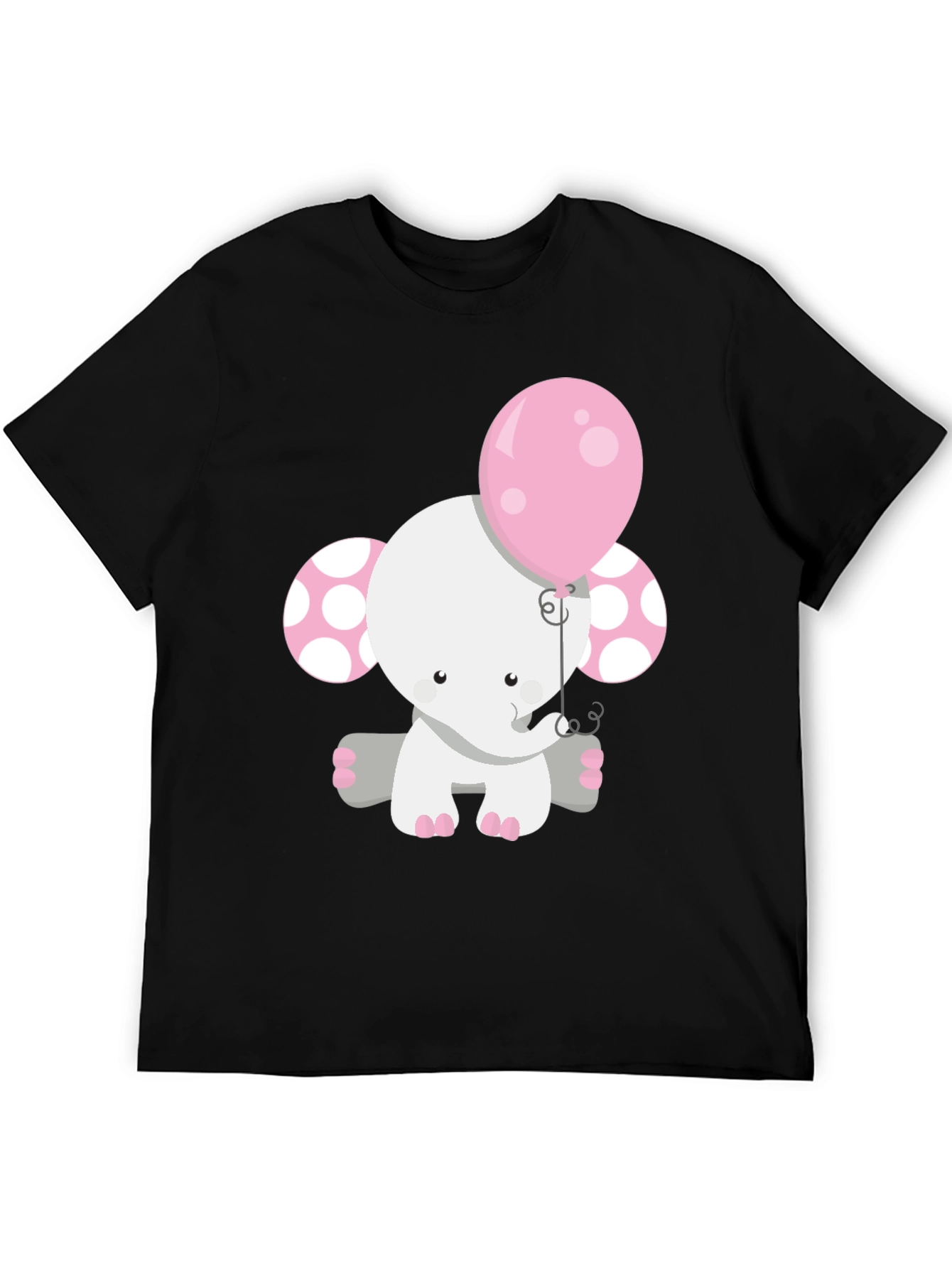 Cute Elephant Holding Balloon Graphic Tee