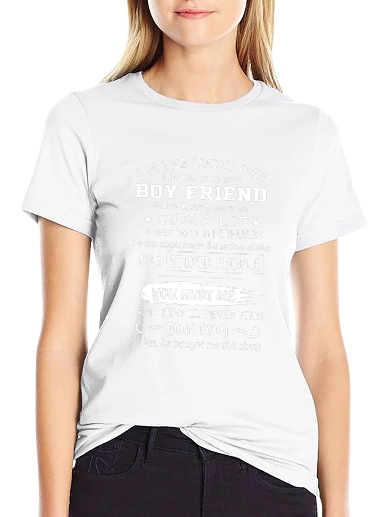 Crazy Boyfriend Novelty Graphic T-Shirt