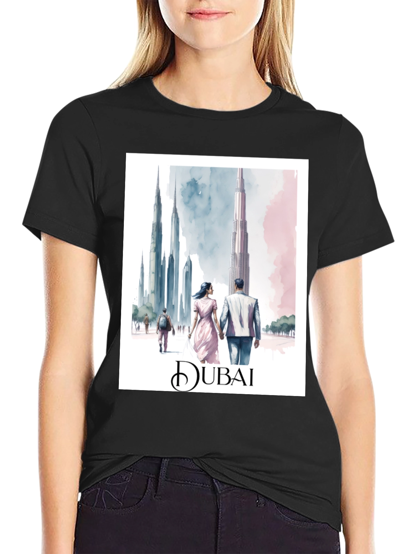 Dubai Skyline Graphic T-Shirt - Urban Style