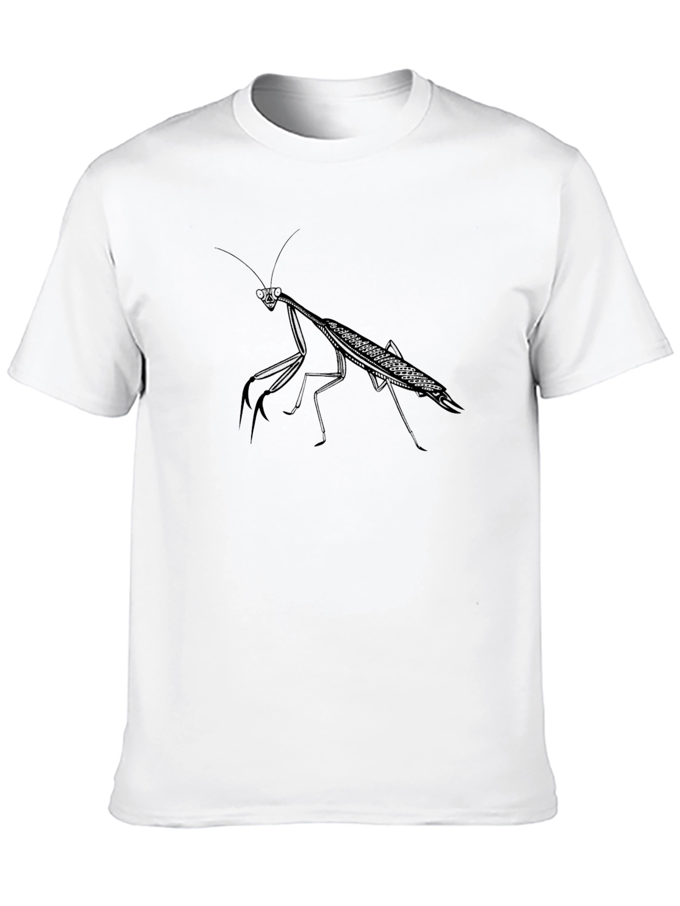 Black Mantis Graphic Tee - Insect Print Shirt