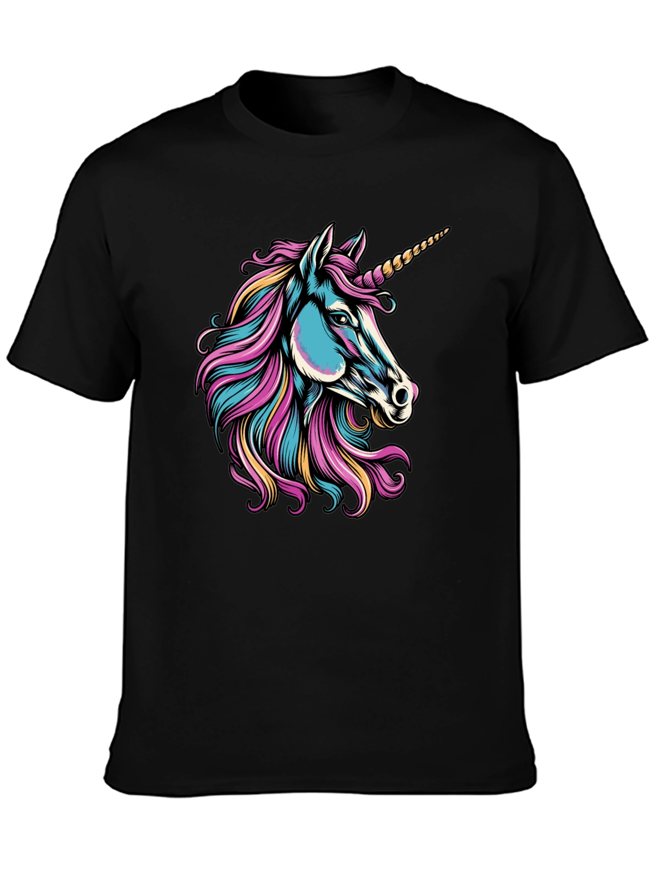 Unicorn Graphic Black T-Shirt