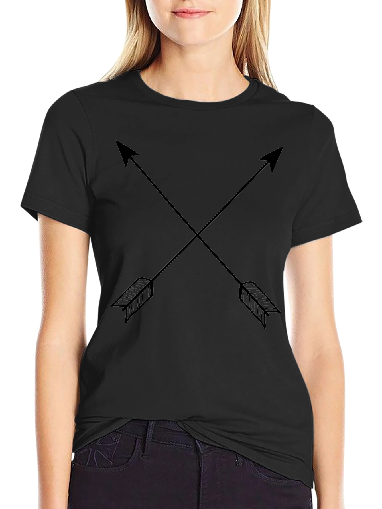 Crossed Arrows Graphic Black T-Shirt