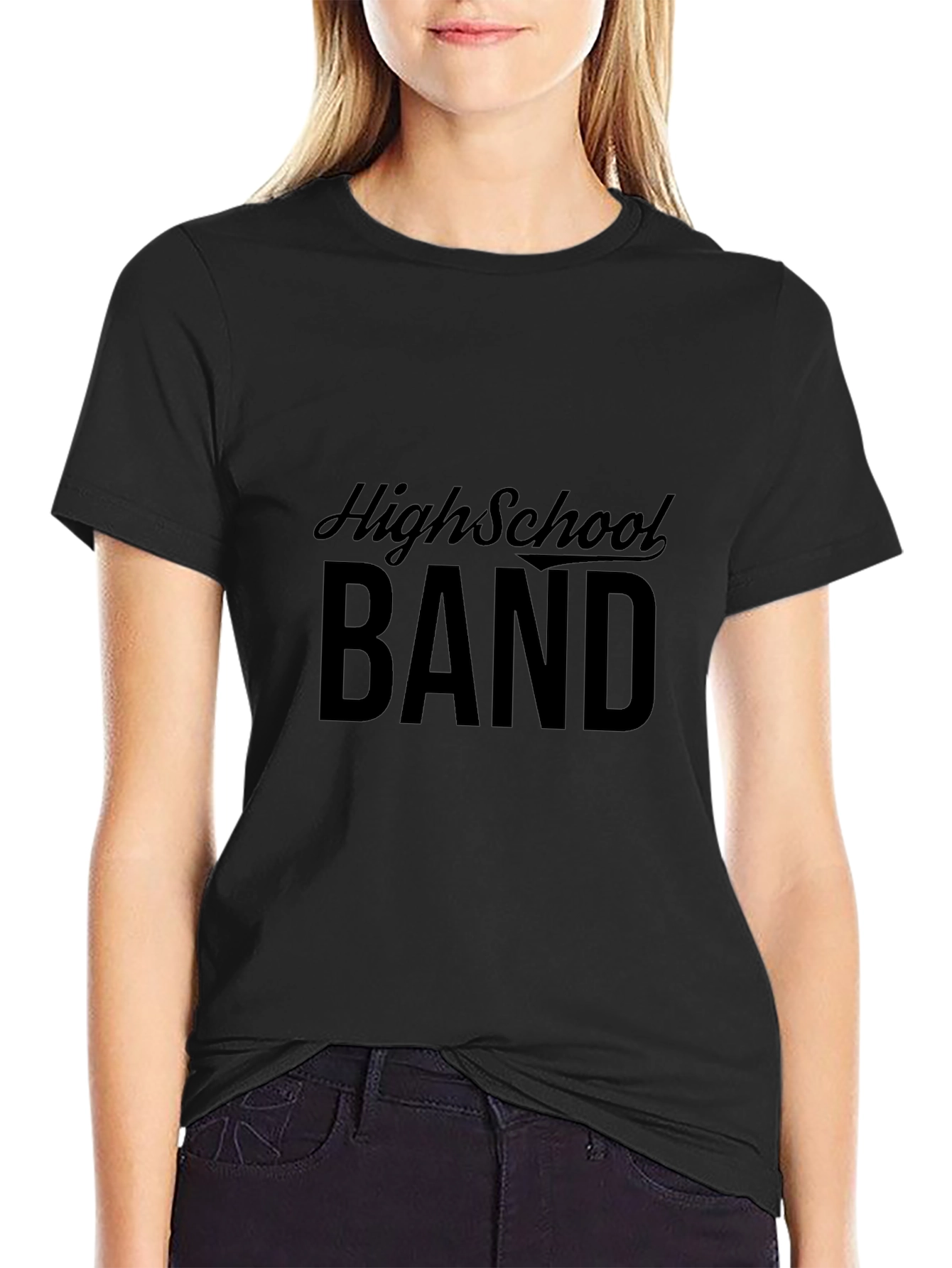 High School Band Tee - Black Cotton T-Shirt