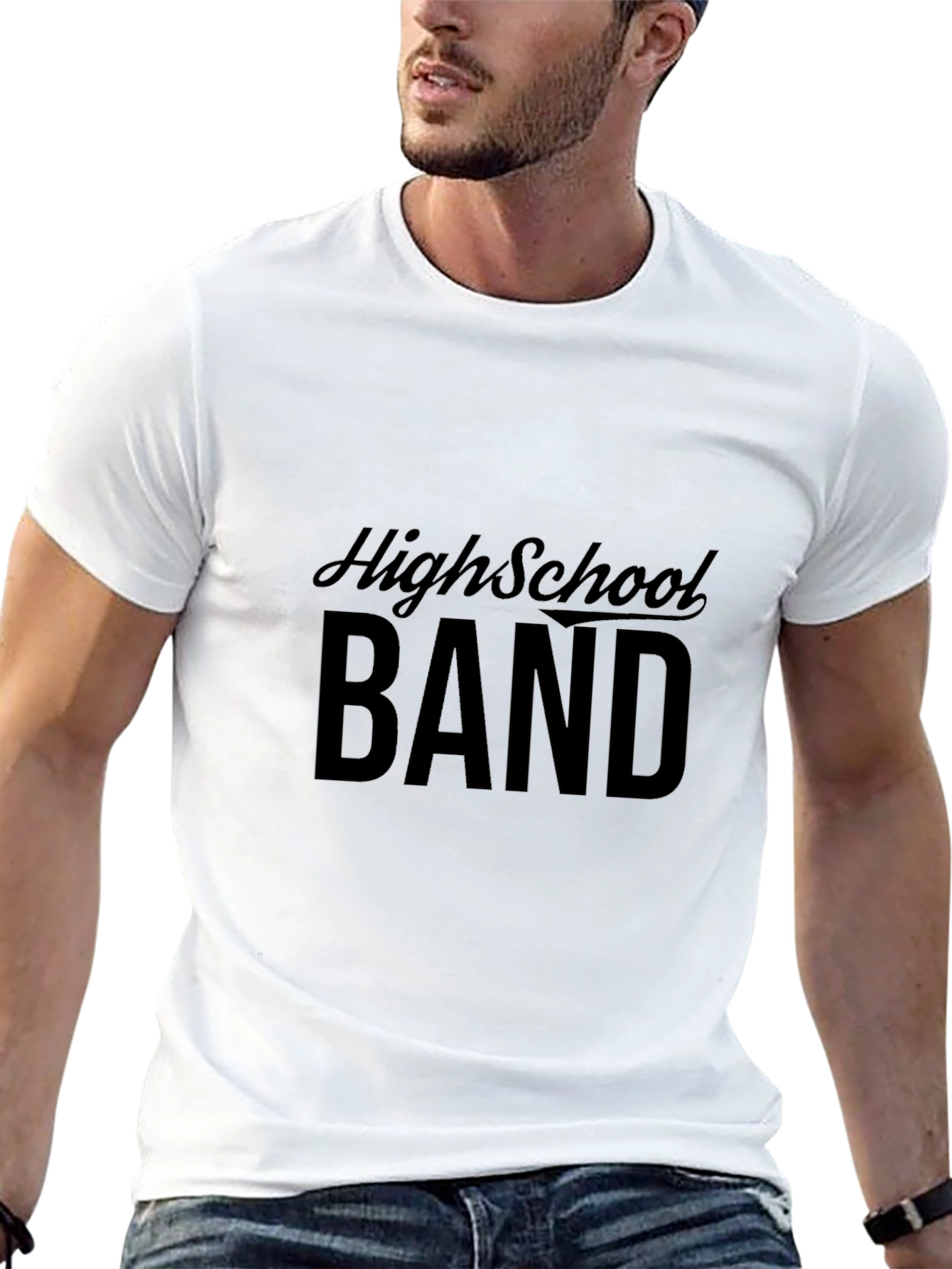 High School Band Tee - Black Cotton T-Shirt