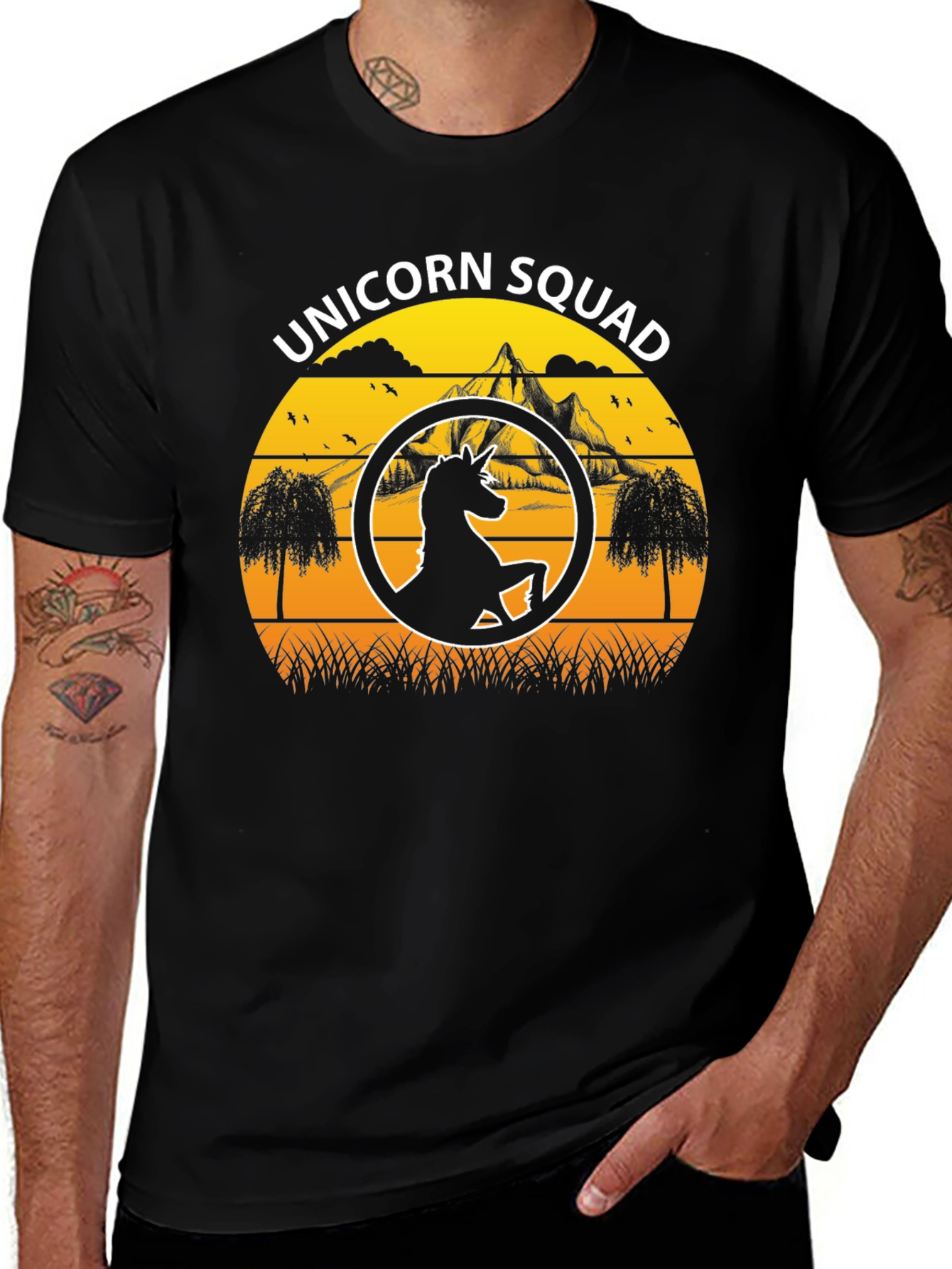 Unicorn Squad Graphic Tee - Black