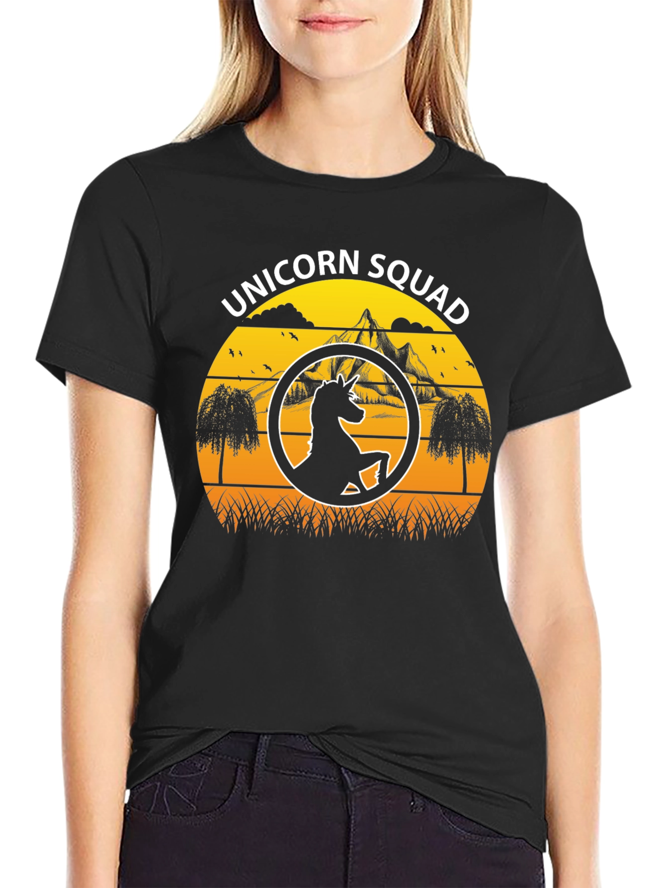 Unicorn Squad Graphic Tee - Black