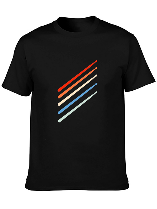 Retro Drum Sticks T-Shirt - Stylish Musician Tee
