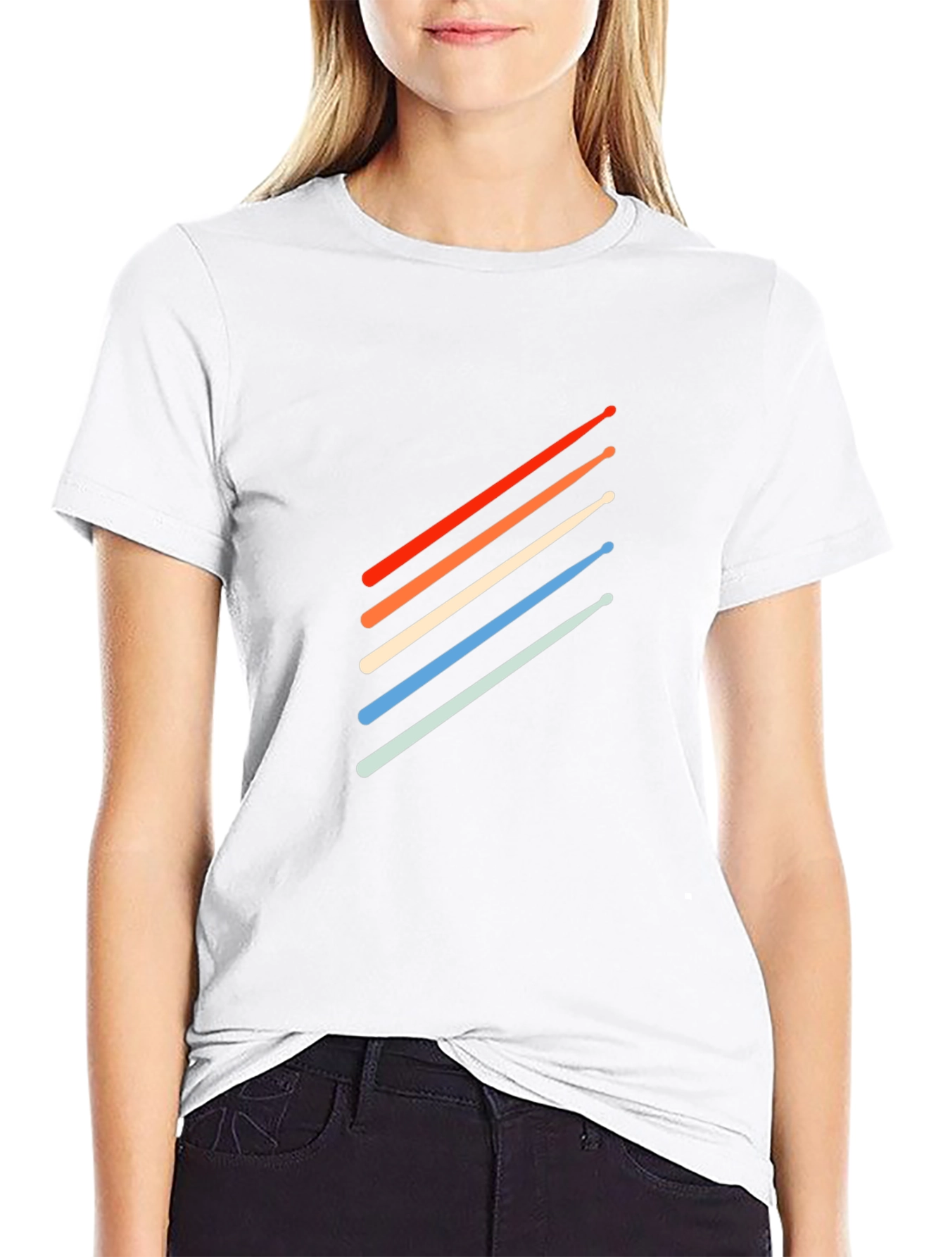 Retro Drum Sticks T-Shirt - Stylish Musician Tee