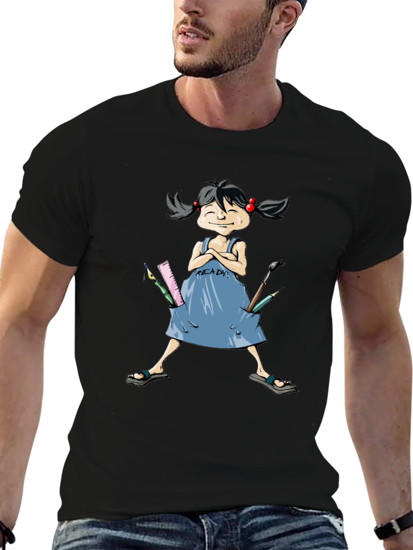 Artist Girls Ready T-Shirt - Black Cotton Tee