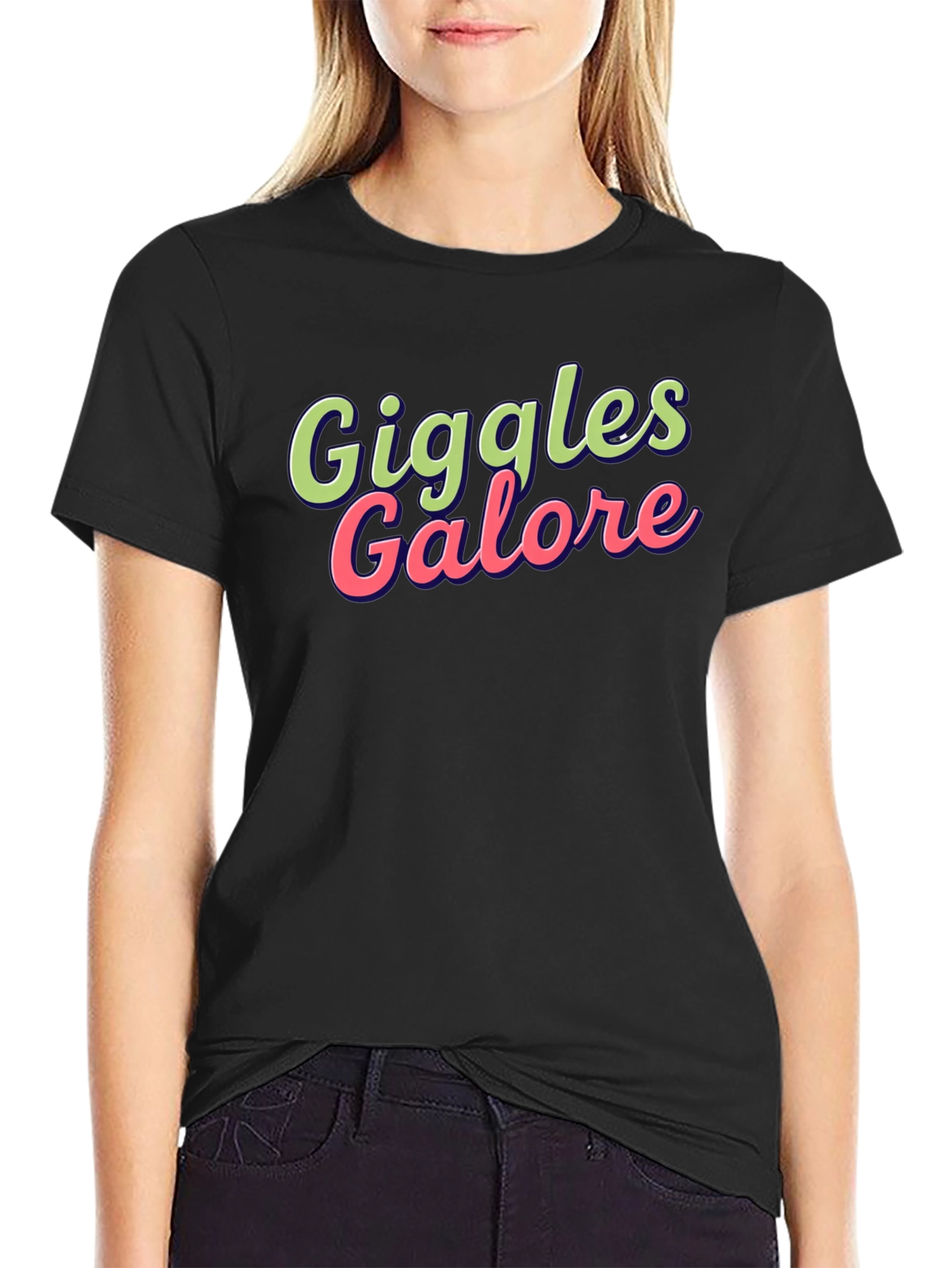 Giggles Galore Graphic Tee - Fun Black T-Shirt
