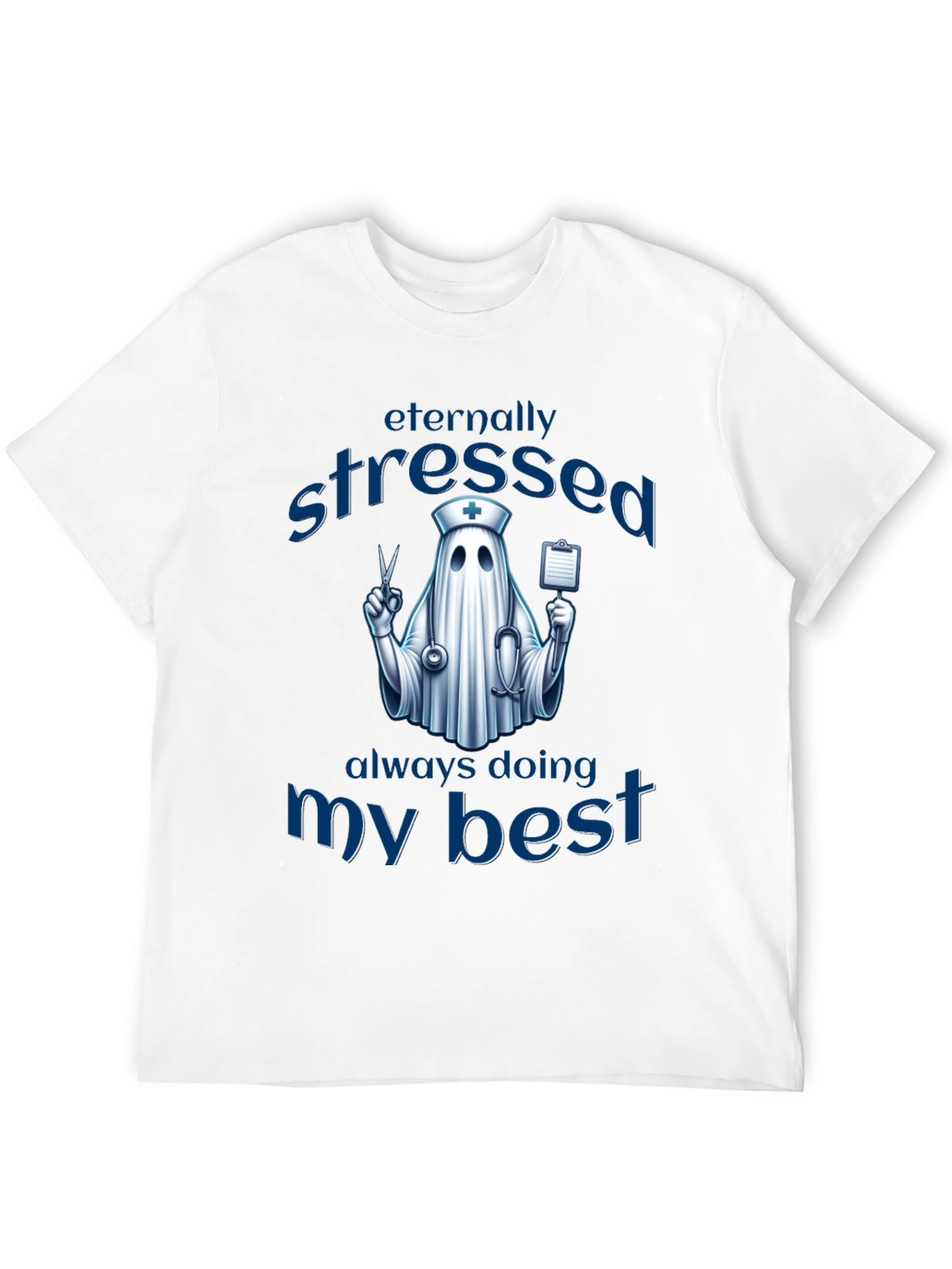 Eternally Stressed Nurse Ghost T-Shirt