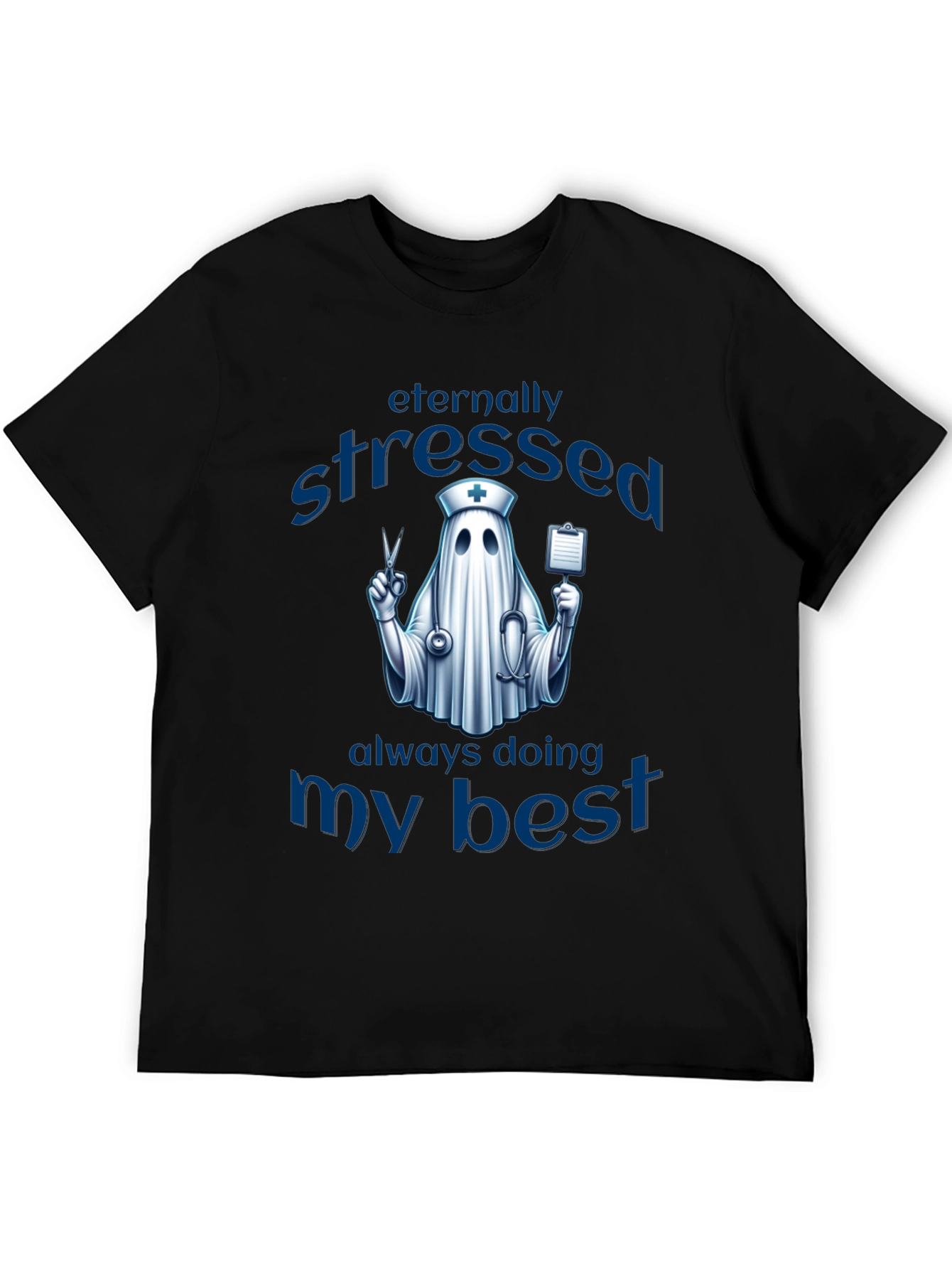Eternally Stressed Nurse Ghost T-Shirt