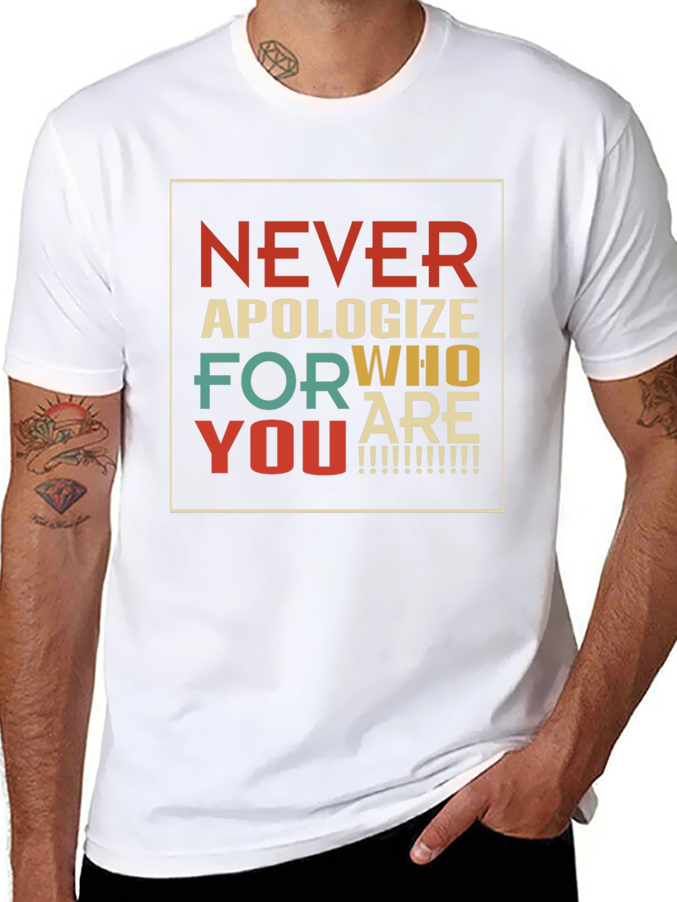 Retro Never Apologize T-Shirt - Inspirational Graphic Tee