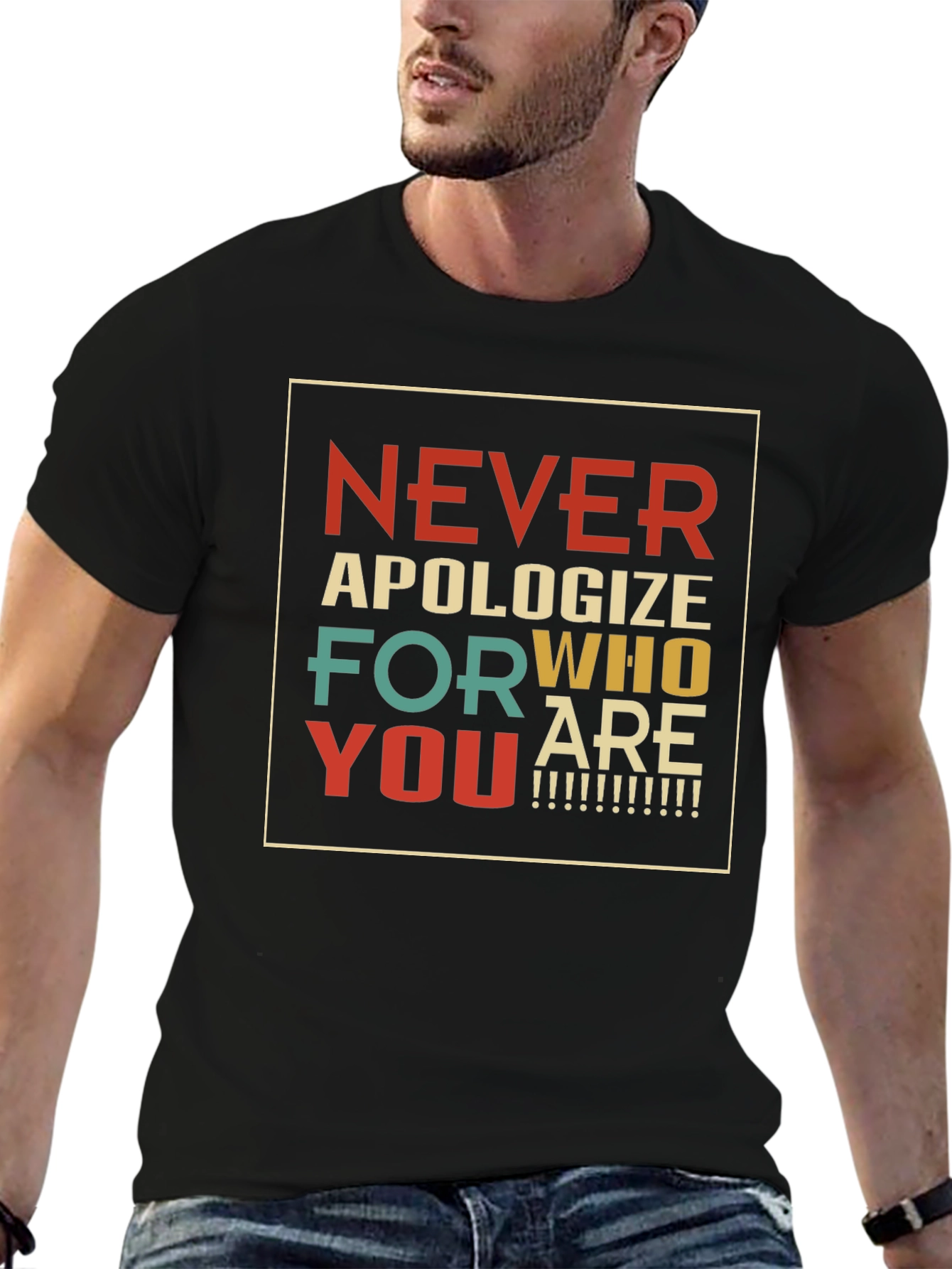 Retro Never Apologize T-Shirt - Inspirational Graphic Tee