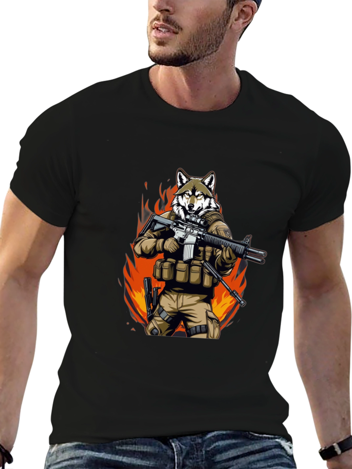 Tactical Wolf T-Shirt - Military Style Graphic Tee